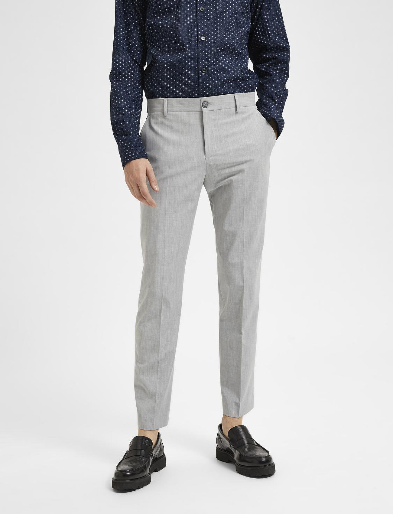 Selected Homme - SLHSLIM-LIAM TRS FLEX NOOS - formal trousers - light grey melange - 1