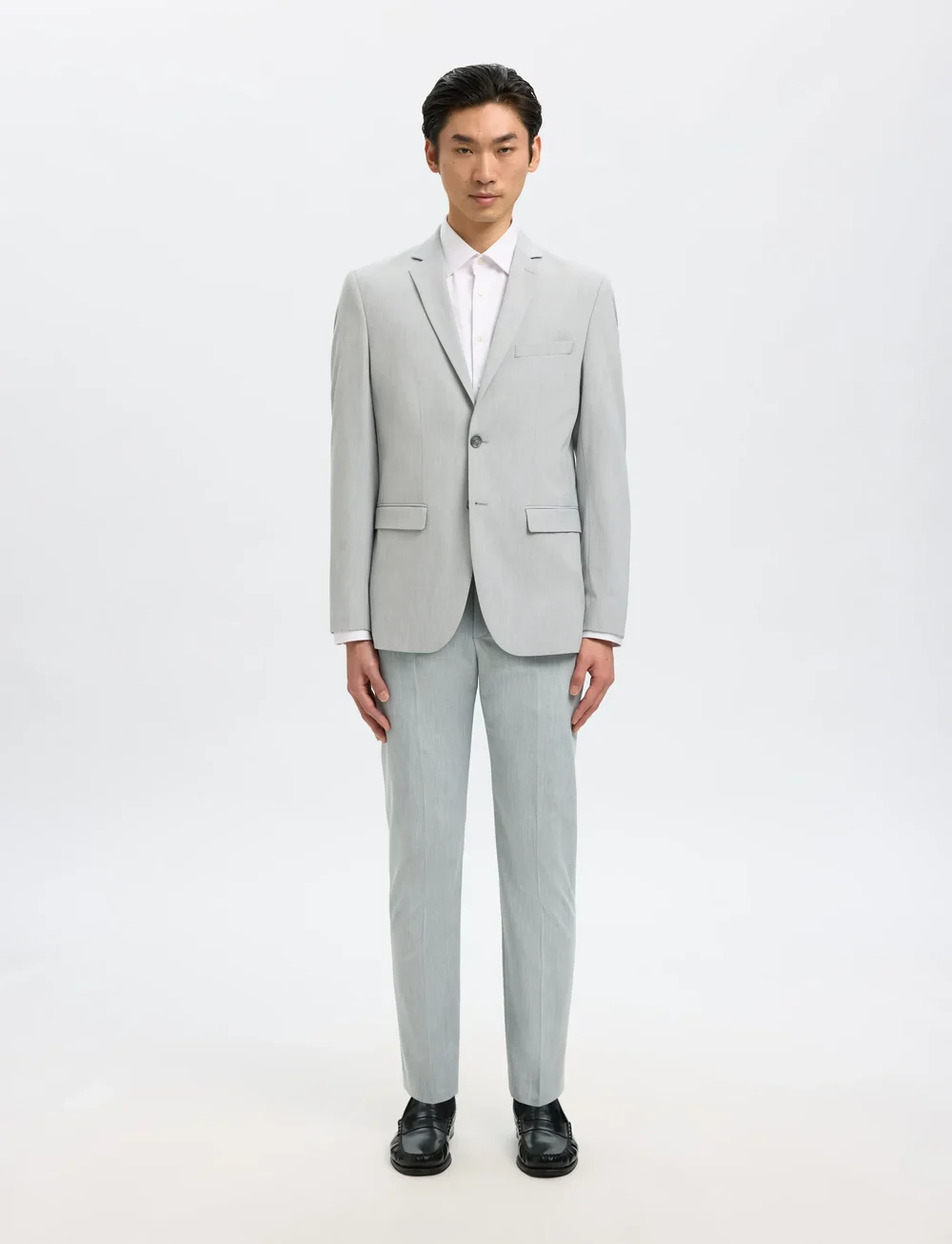 Selected - SLHSLIM-LIAM TRS FLEX NOOS - anzugshosen - light grey melange - 0