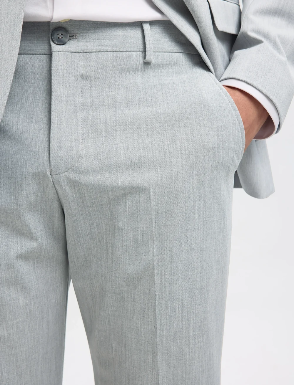 Selected - SLHSLIM-LIAM TRS FLEX NOOS - anzugshosen - light grey melange - 4