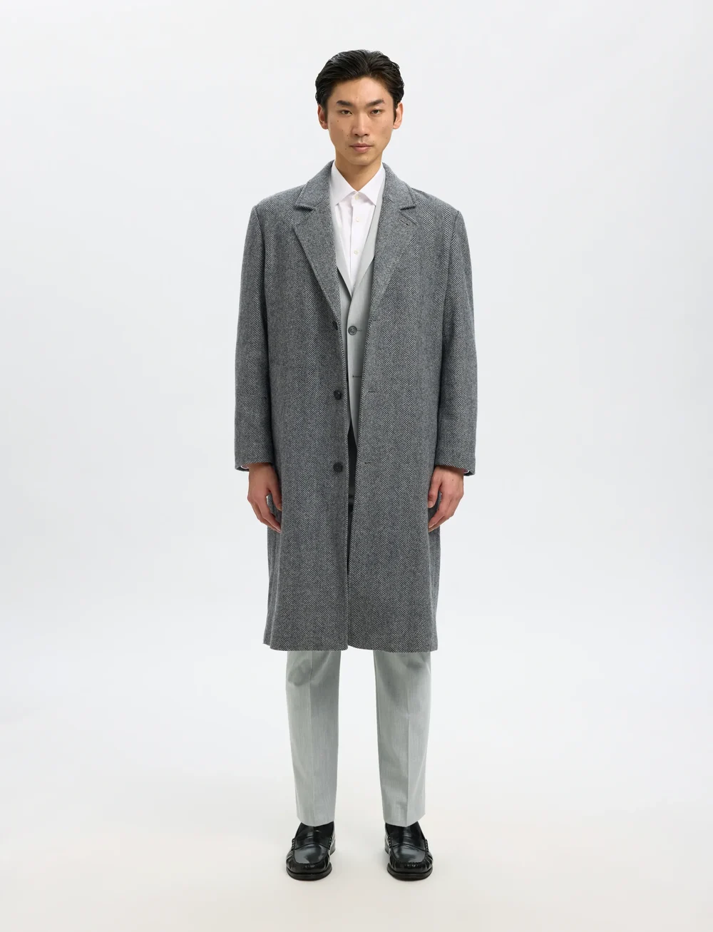 Selected - SLHSLIM-LIAM TRS FLEX NOOS - anzugshosen - light grey melange - 5