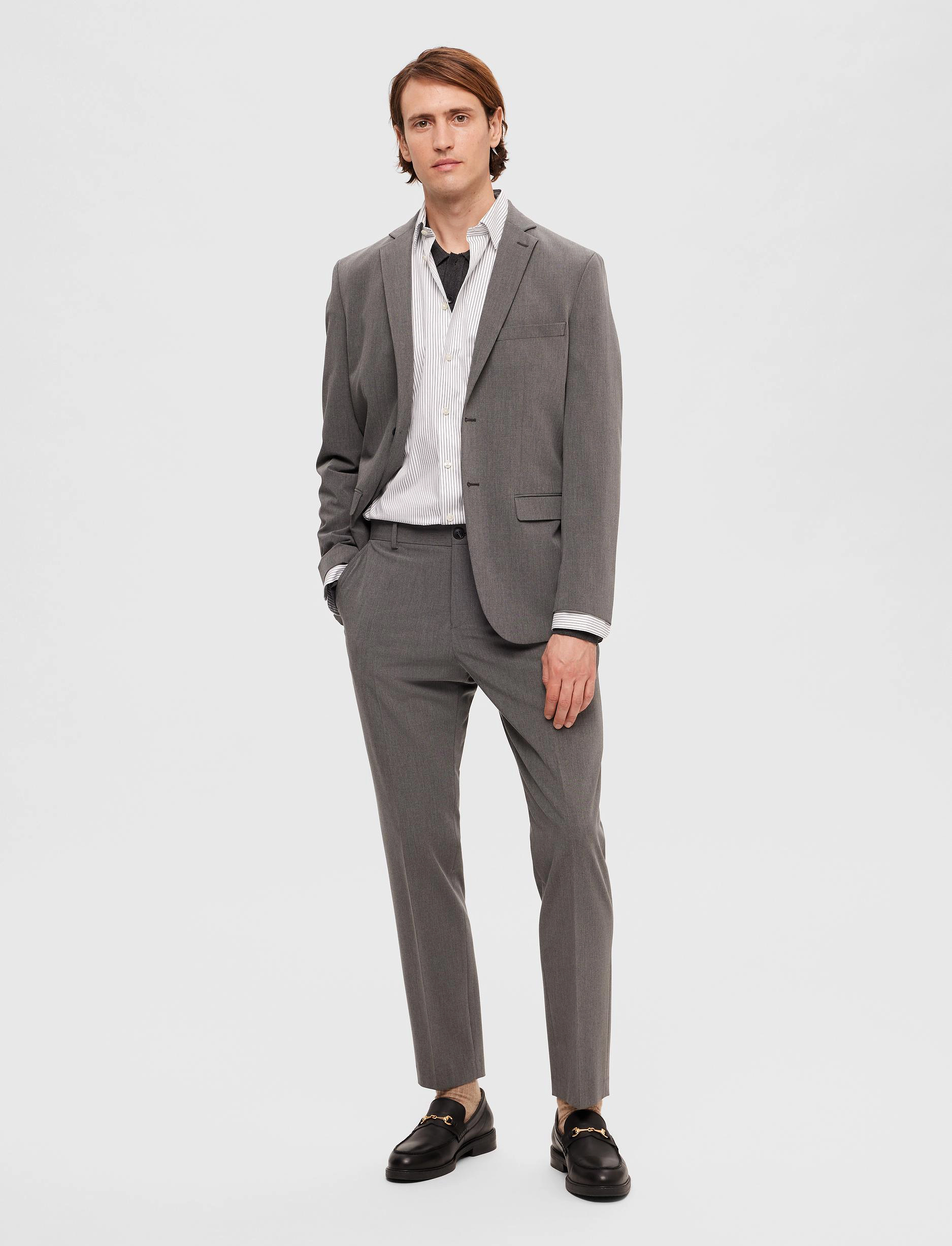 Selected - SLMSLIM-LIAM TRS FLEX NOOS - suit trousers - medium grey melange - 5