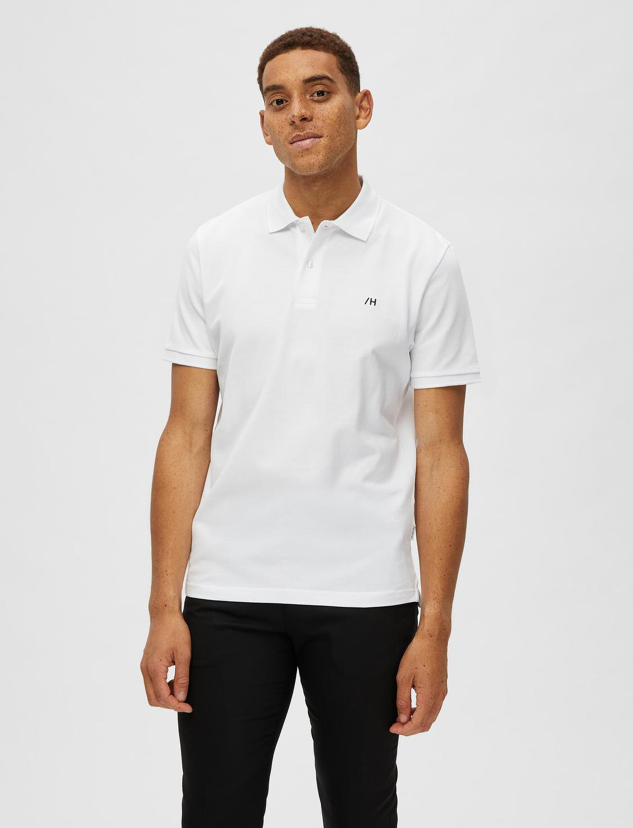 Selected Homme - SLHDANTE SS POLO NOOS - alhaisimmat hinnat - bright white - 1