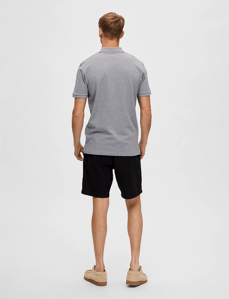 Selected - SLHDANTE SS POLO NOOS - kortärmade pikéer - medium grey melange - 3