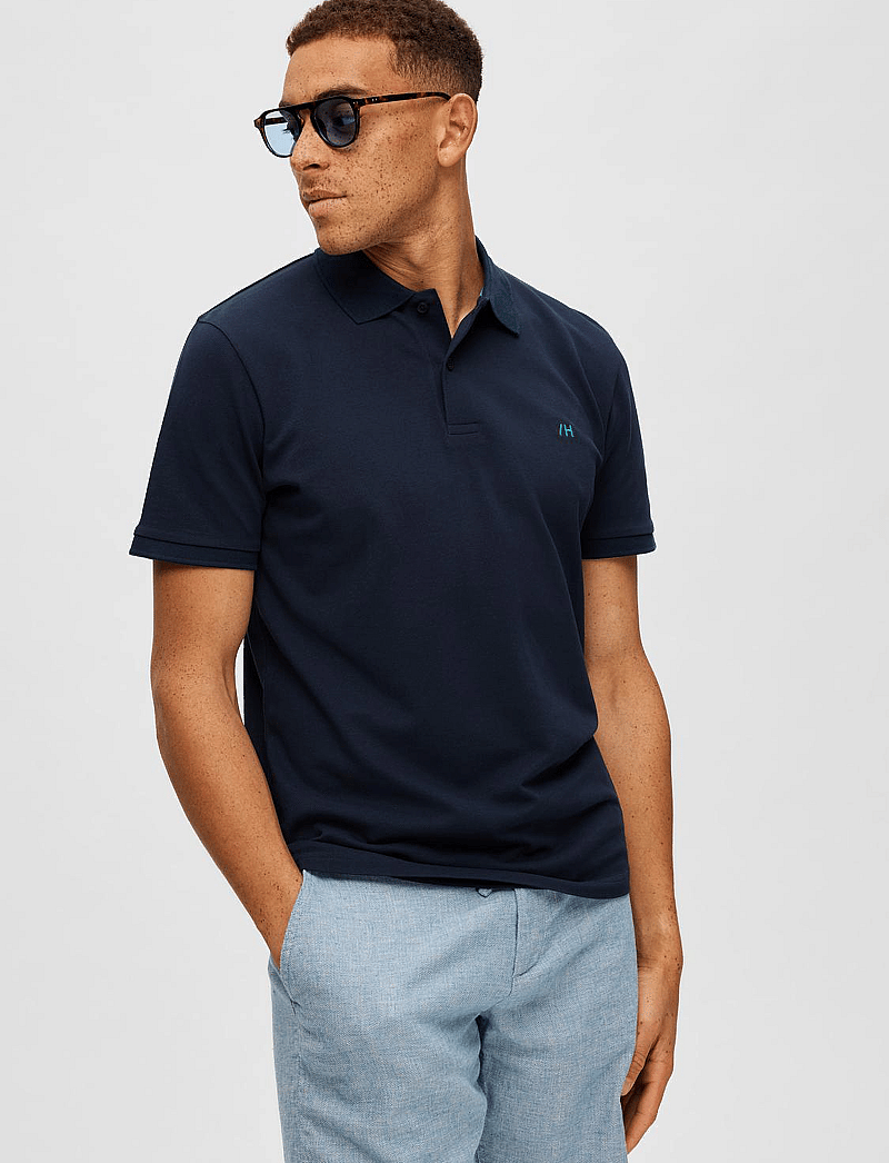 Selected - SLHDANTE SS POLO NOOS - kortærmede poloer - navy blazer - 4