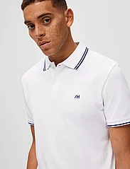 Selected Homme - SLHDANTE SPORT SS POLO NOOS - polo shirts - bright white - 6