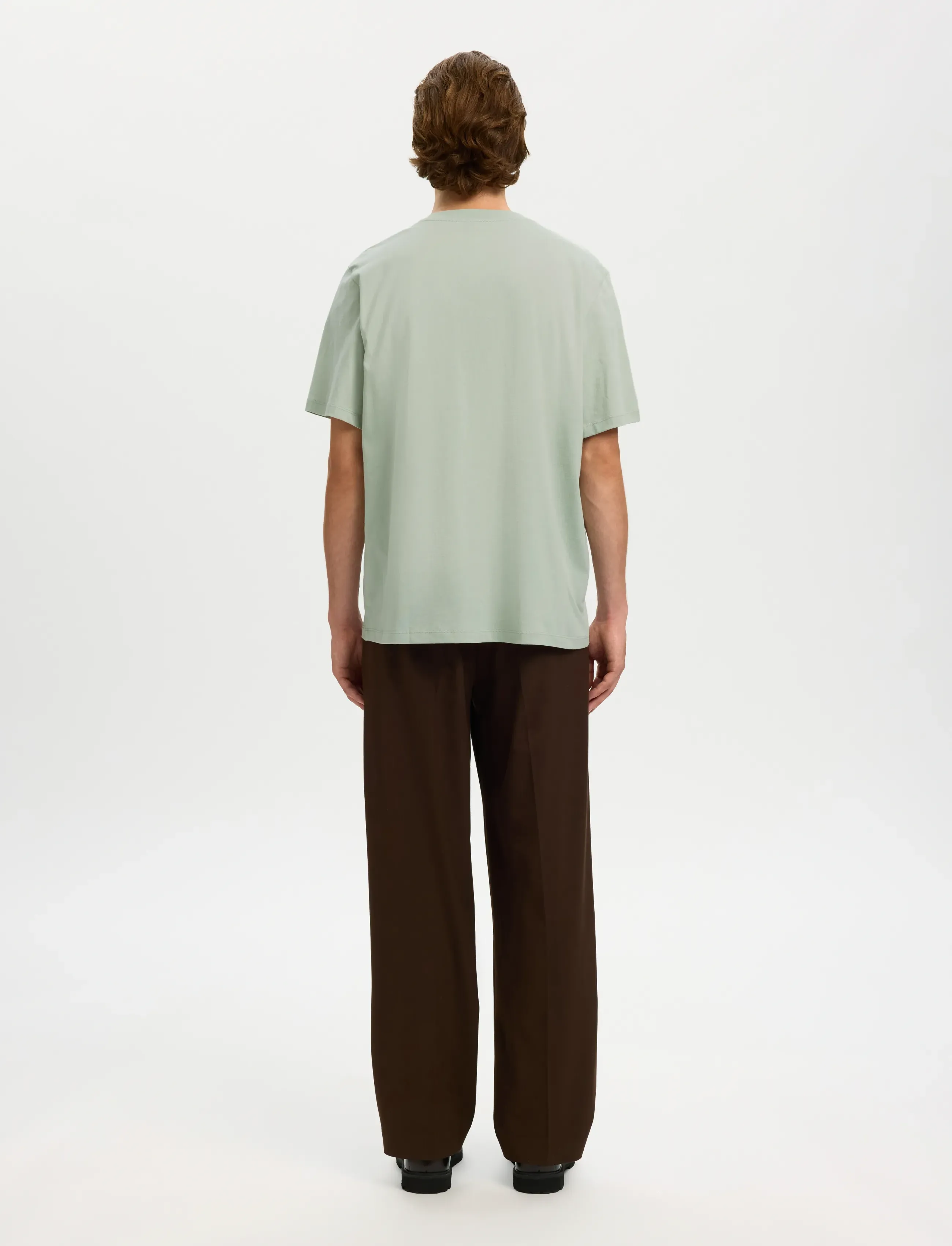 Selected - SLMASPEN SS O-NECK TEE NOOS - kortærmede t-shirts - aqua gray - 2