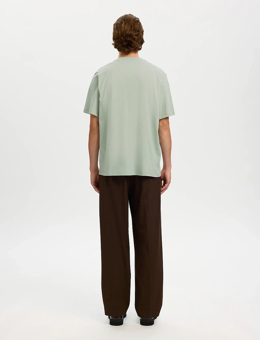 Selected - SLMASPEN SS O-NECK TEE NOOS - kurzärmelige t-shirts - aqua gray - 2
