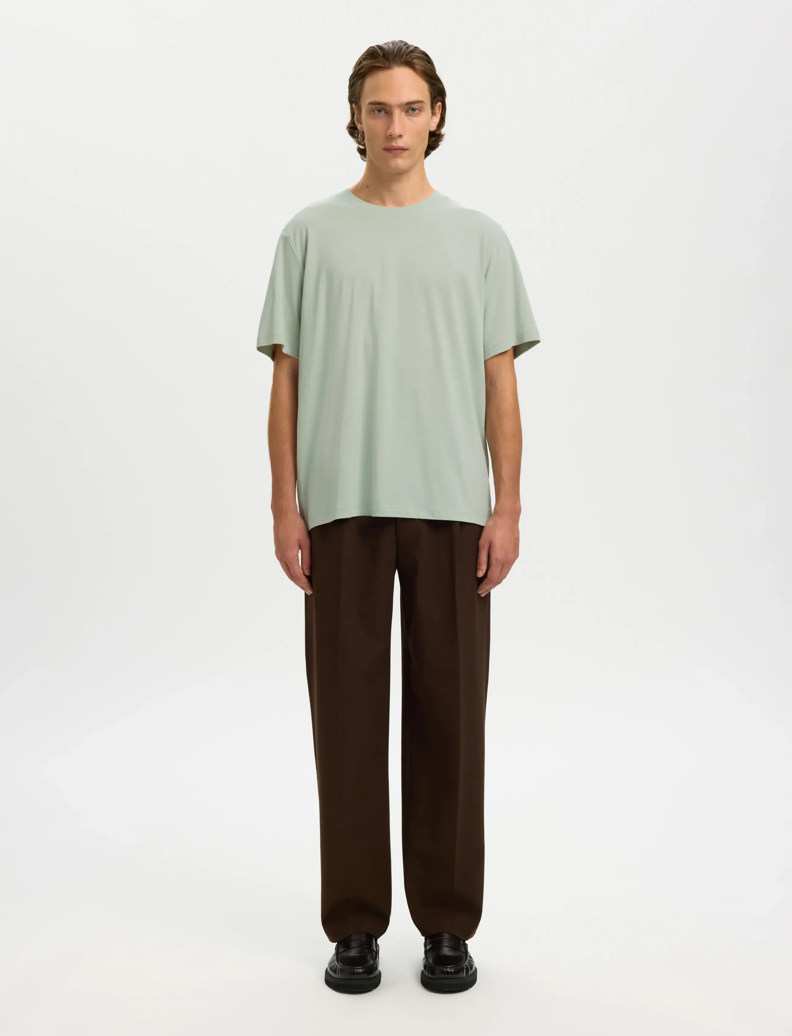 Selected - SLMASPEN SS O-NECK TEE NOOS - kortærmede t-shirts - aqua gray - 3