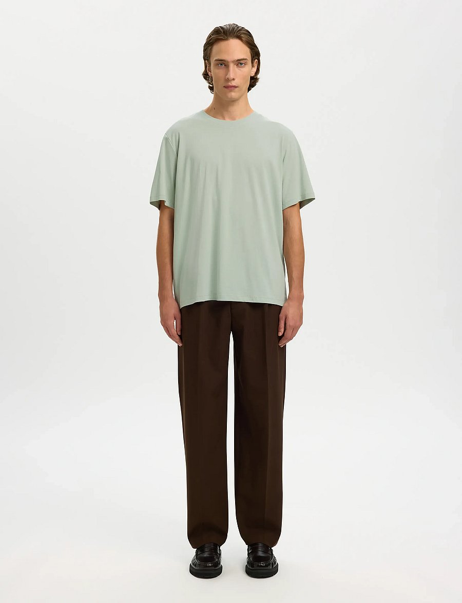 Selected - SLMASPEN SS O-NECK TEE NOOS - kurzärmelige t-shirts - aqua gray - 3
