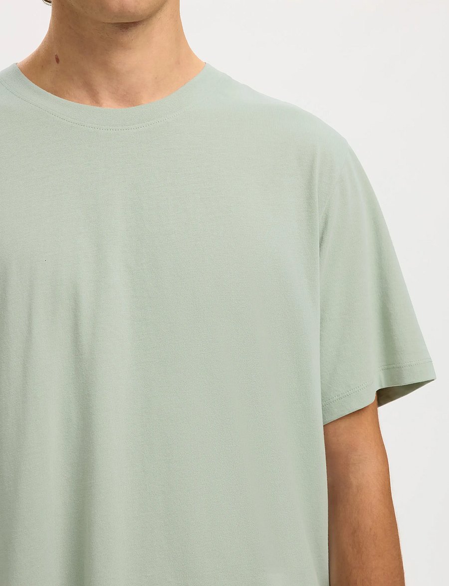 Selected - SLMASPEN SS O-NECK TEE NOOS - kurzärmelige t-shirts - aqua gray - 4