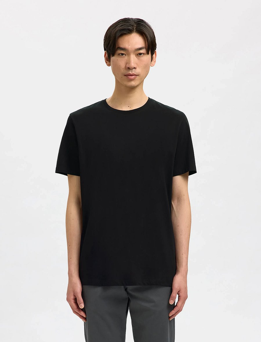 Selected - SLMASPEN SS O-NECK TEE NOOS - korte mouwen - black - 0