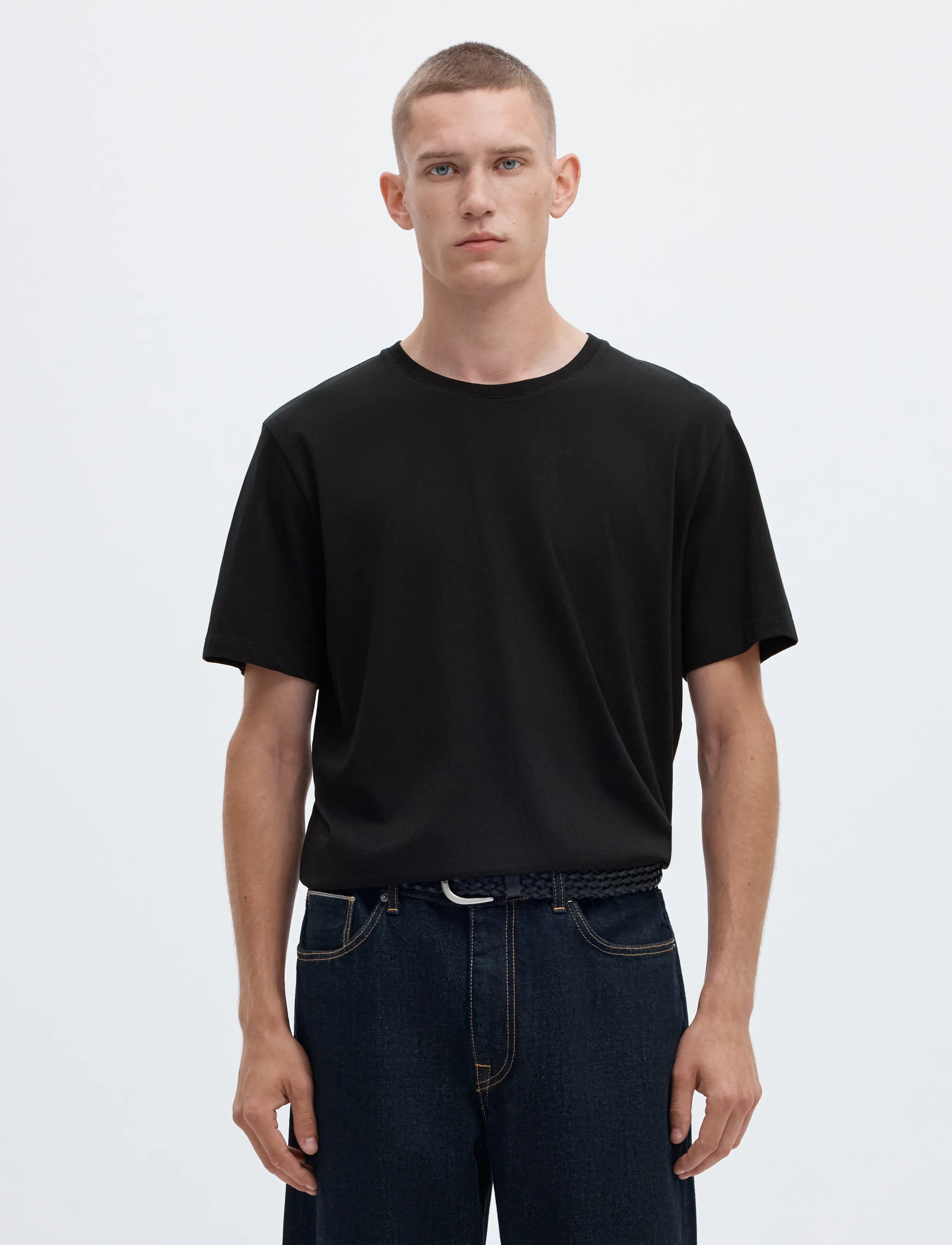 Selected SLMASPEN SS O-NECK TEE NOOS - T-shirts - BLACK / black