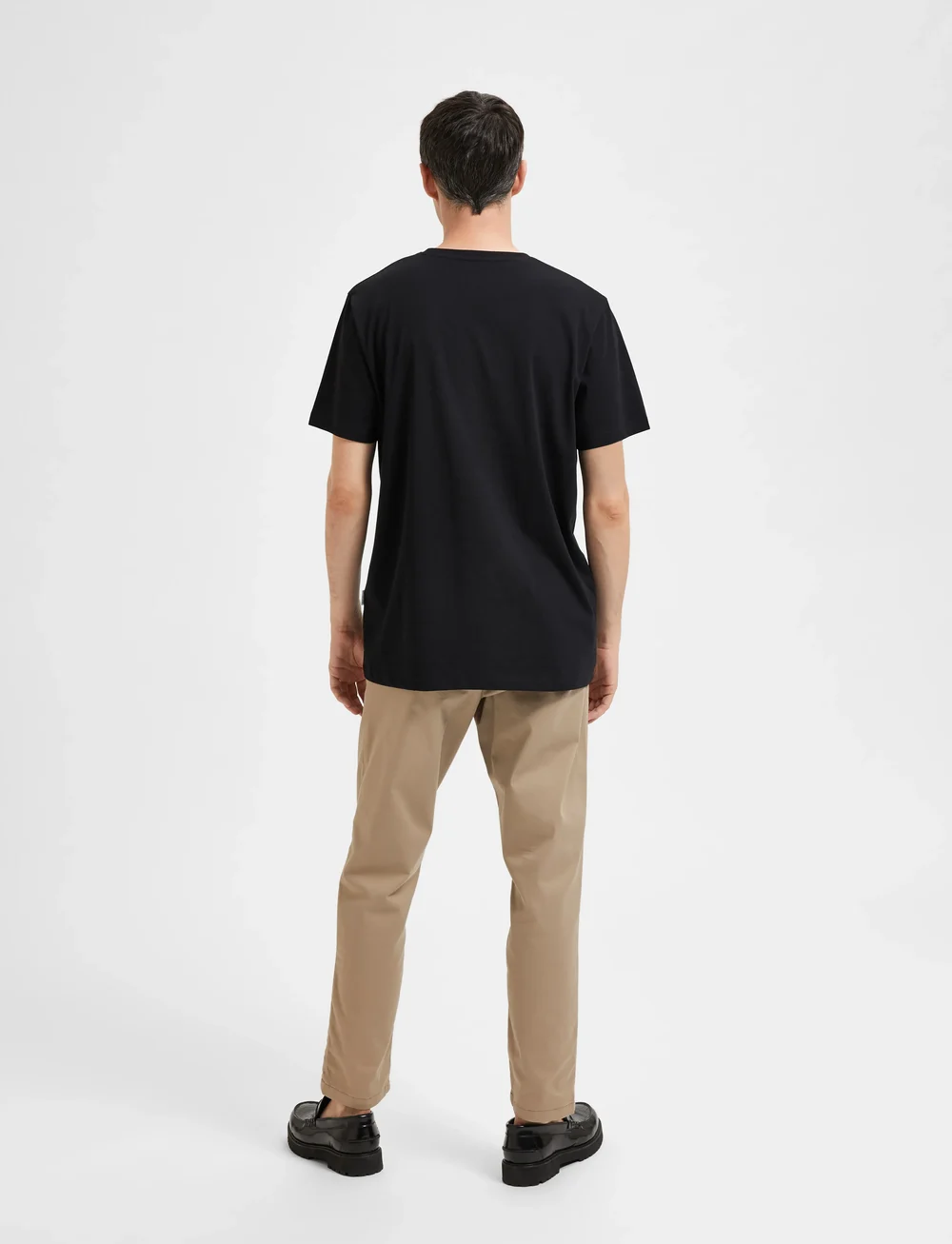 Selected - SLHASPEN SS O-NECK TEE NOOS - kortärmade t-shirts - black - 3