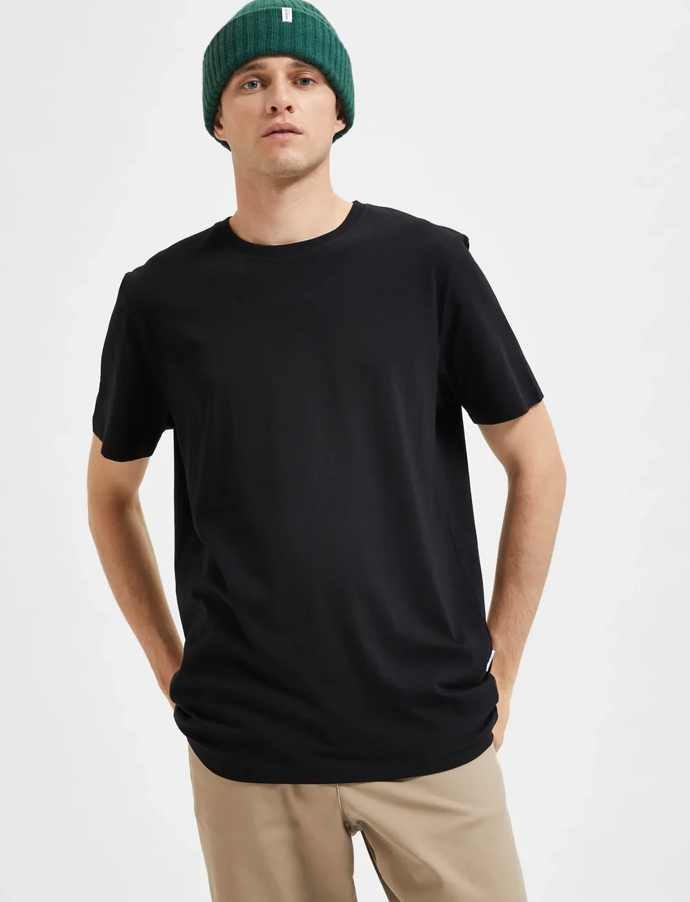 Selected - SLHASPEN SS O-NECK TEE NOOS - kortärmade t-shirts - black - 5