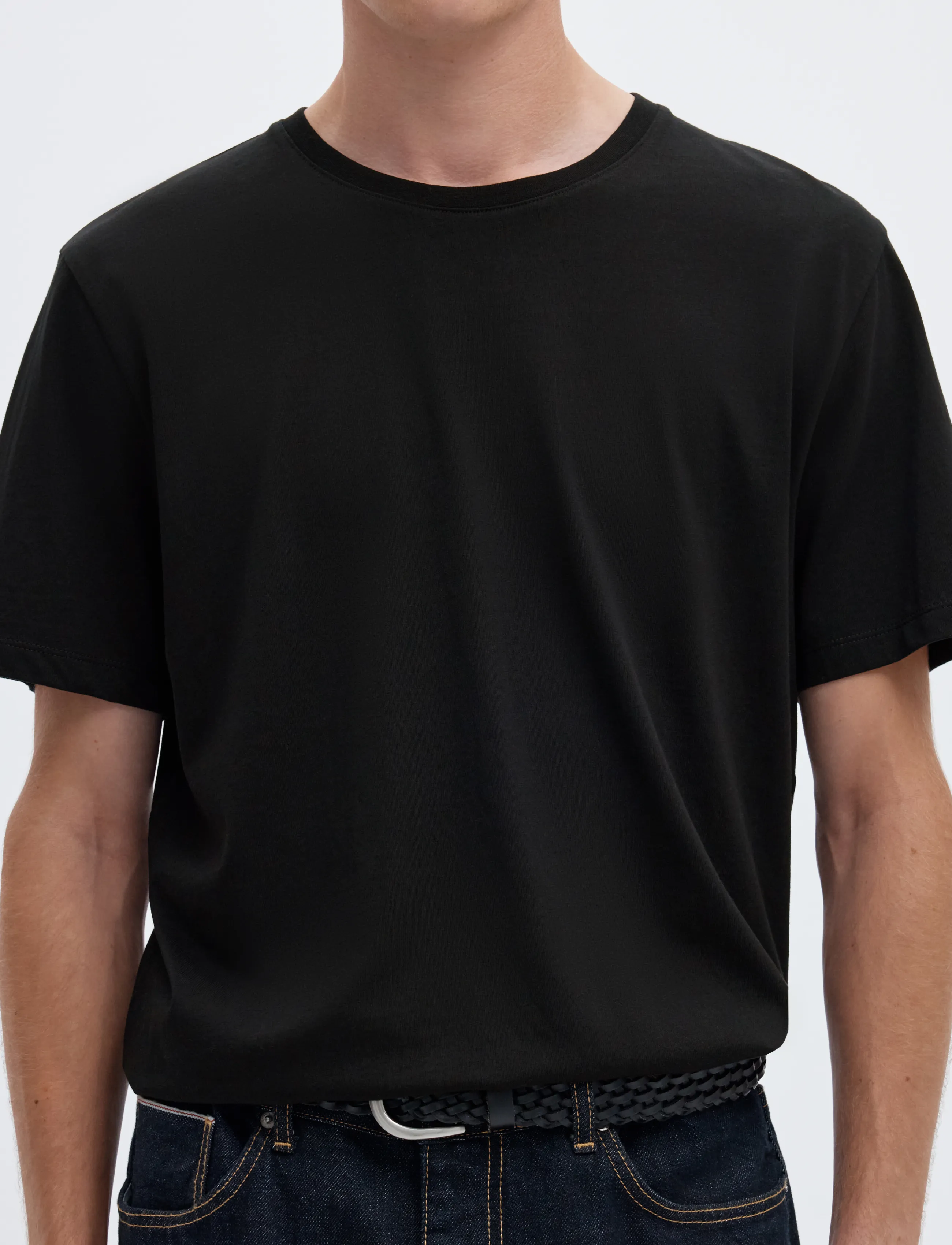 Selected - SLMASPEN SS O-NECK TEE NOOS - kortærmede t-shirts - black - 5