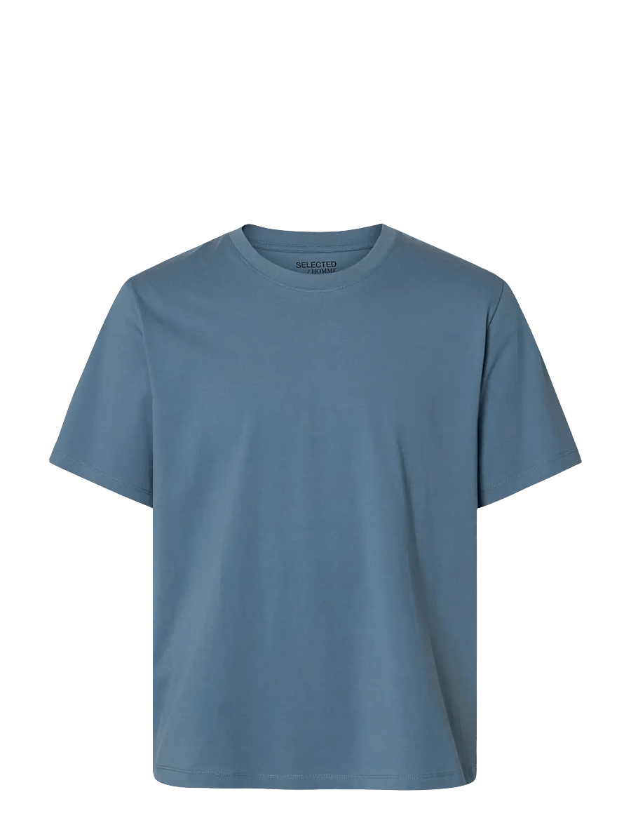 Selected - SLMASPEN SS O-NECK TEE NOOS - lühikeste varrukatega t-särgid - blue mirage - 1