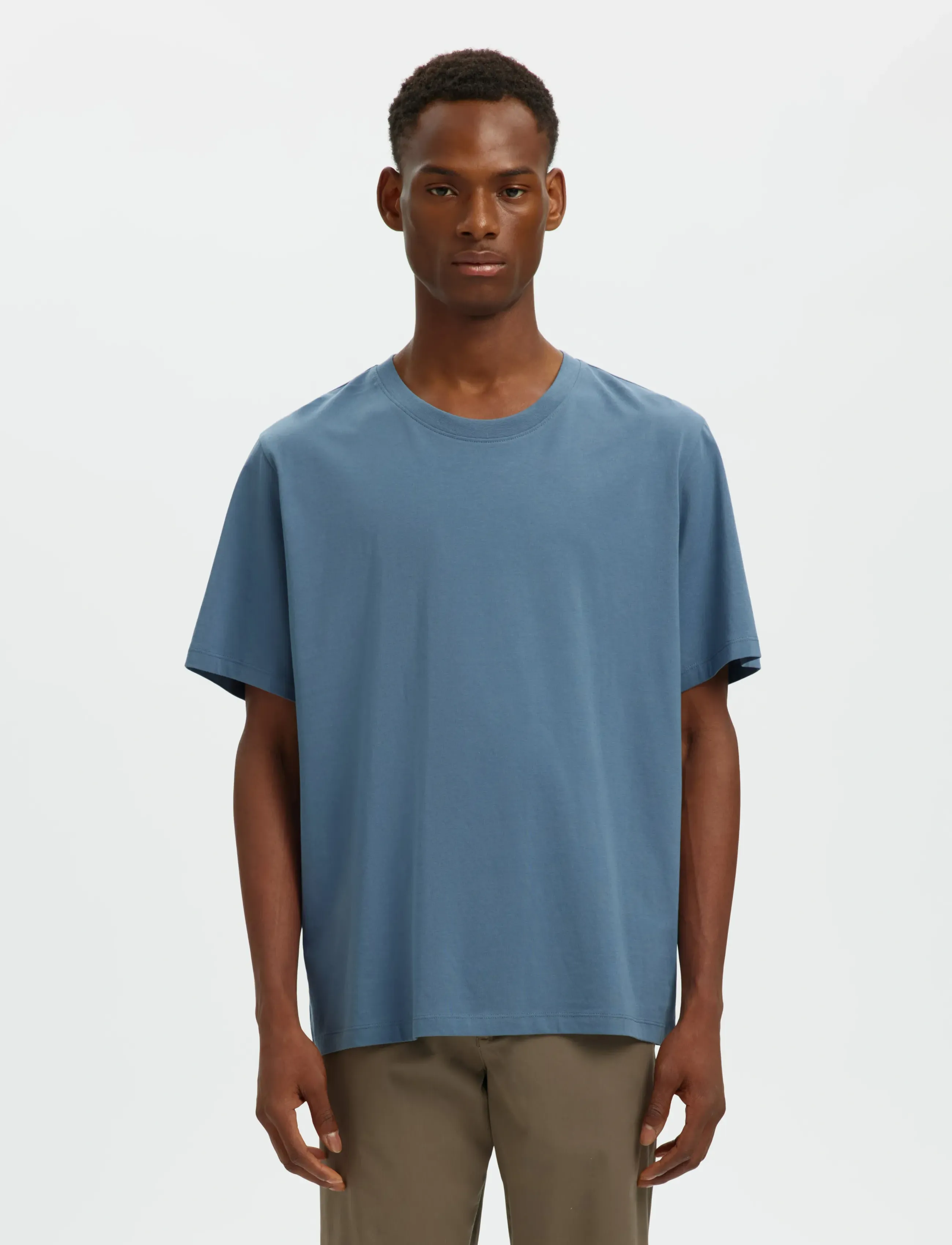 Selected SLHASPEN SS O-NECK TEE NOOS - Tøj - BLUE MIRAGE / blue