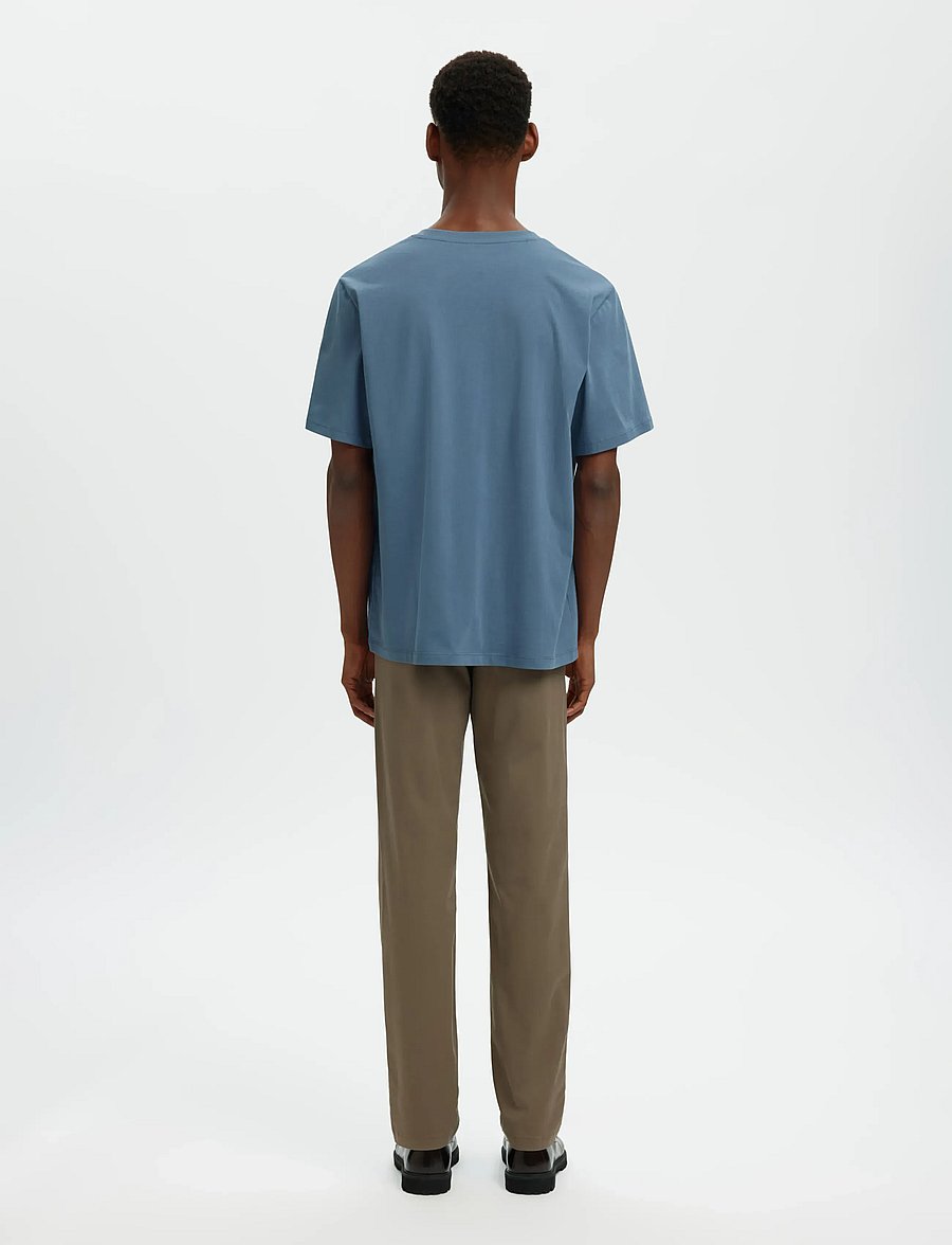 Selected - SLMASPEN SS O-NECK TEE NOOS - lühikeste varrukatega t-särgid - blue mirage - 2