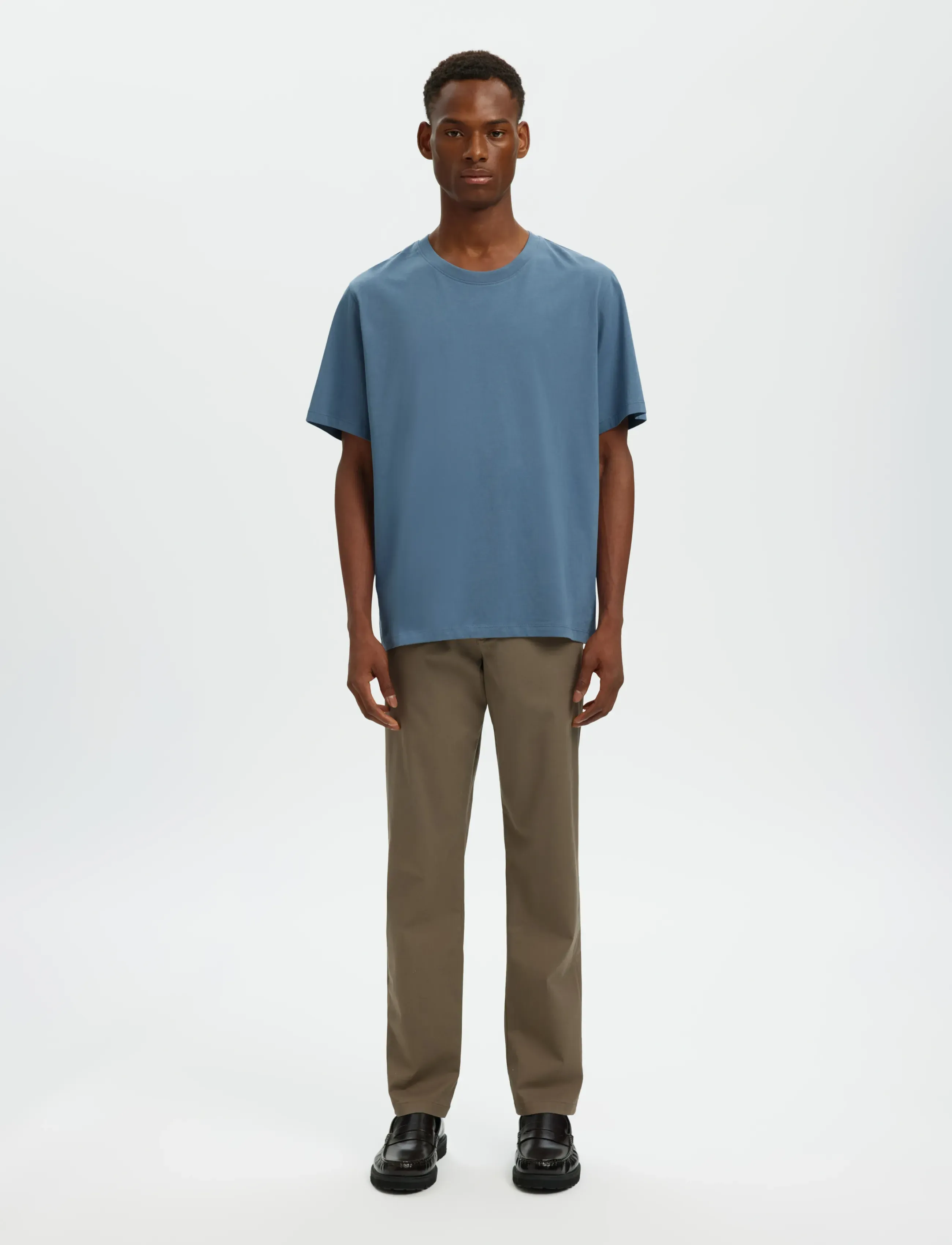 Selected - SLMASPEN SS O-NECK TEE NOOS - kortærmede t-shirts - blue mirage - 3