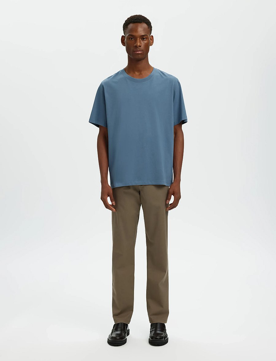 Selected - SLMASPEN SS O-NECK TEE NOOS - lühikeste varrukatega t-särgid - blue mirage - 3
