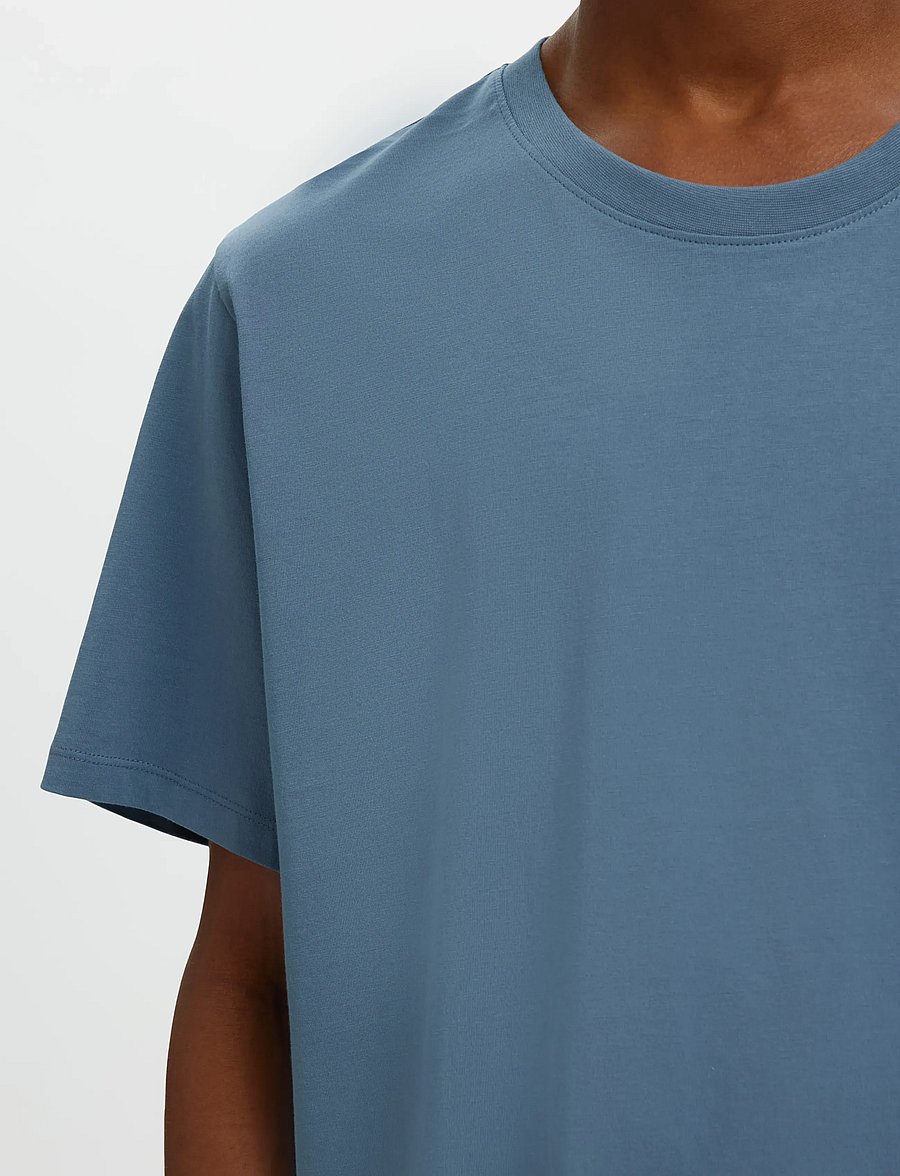 Selected - SLMASPEN SS O-NECK TEE NOOS - lühikeste varrukatega t-särgid - blue mirage - 4