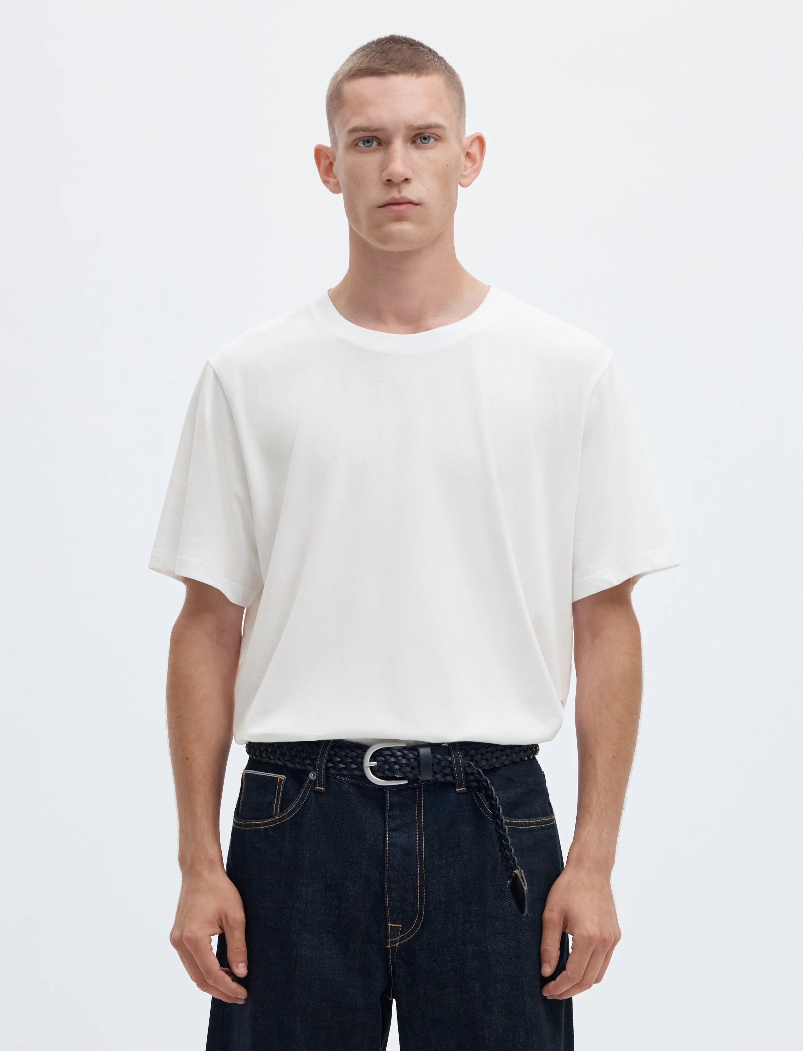 Selected SLMASPEN SS O-NECK TEE NOOS - T-shirts - BRIGHT WHITE / white