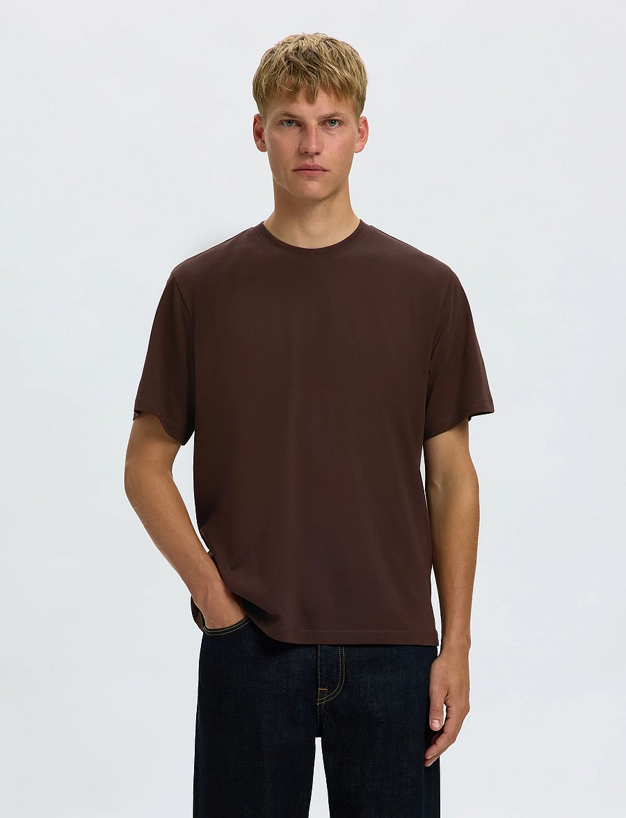 Selected - SLMASPEN SS O-NECK TEE NOOS - lühikeste varrukatega t-särgid - delicioso - 0