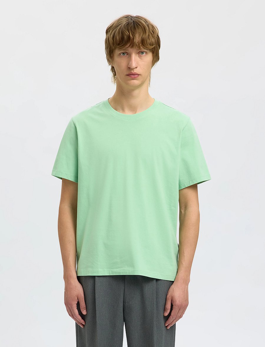 Selected - SLMASPEN SS O-NECK TEE NOOS - lühikeste varrukatega t-särgid - hemlock - 0
