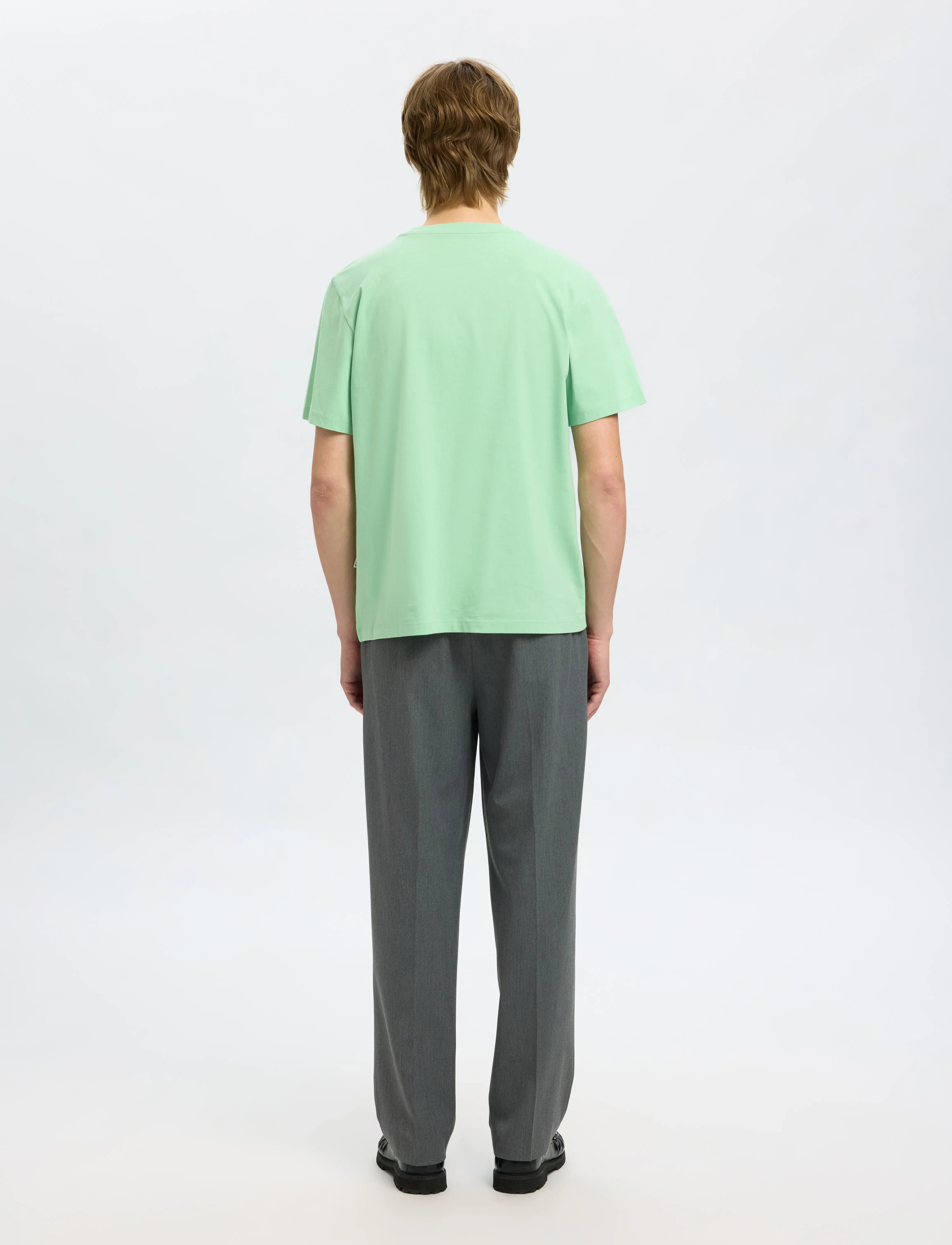 Selected - SLMASPEN SS O-NECK TEE NOOS - kortærmede t-shirts - hemlock - 3