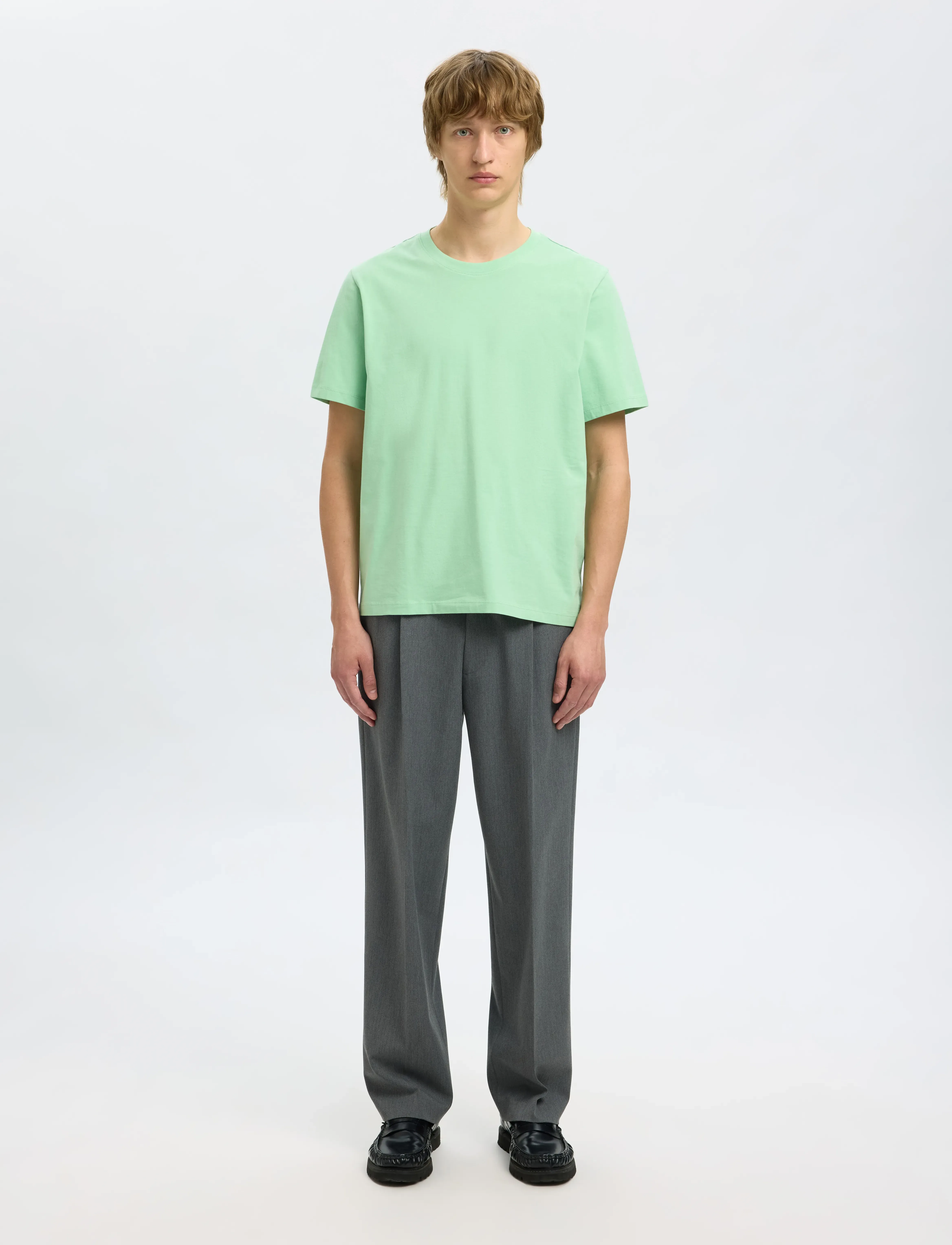 Selected - SLMASPEN SS O-NECK TEE NOOS - kortærmede t-shirts - hemlock - 4
