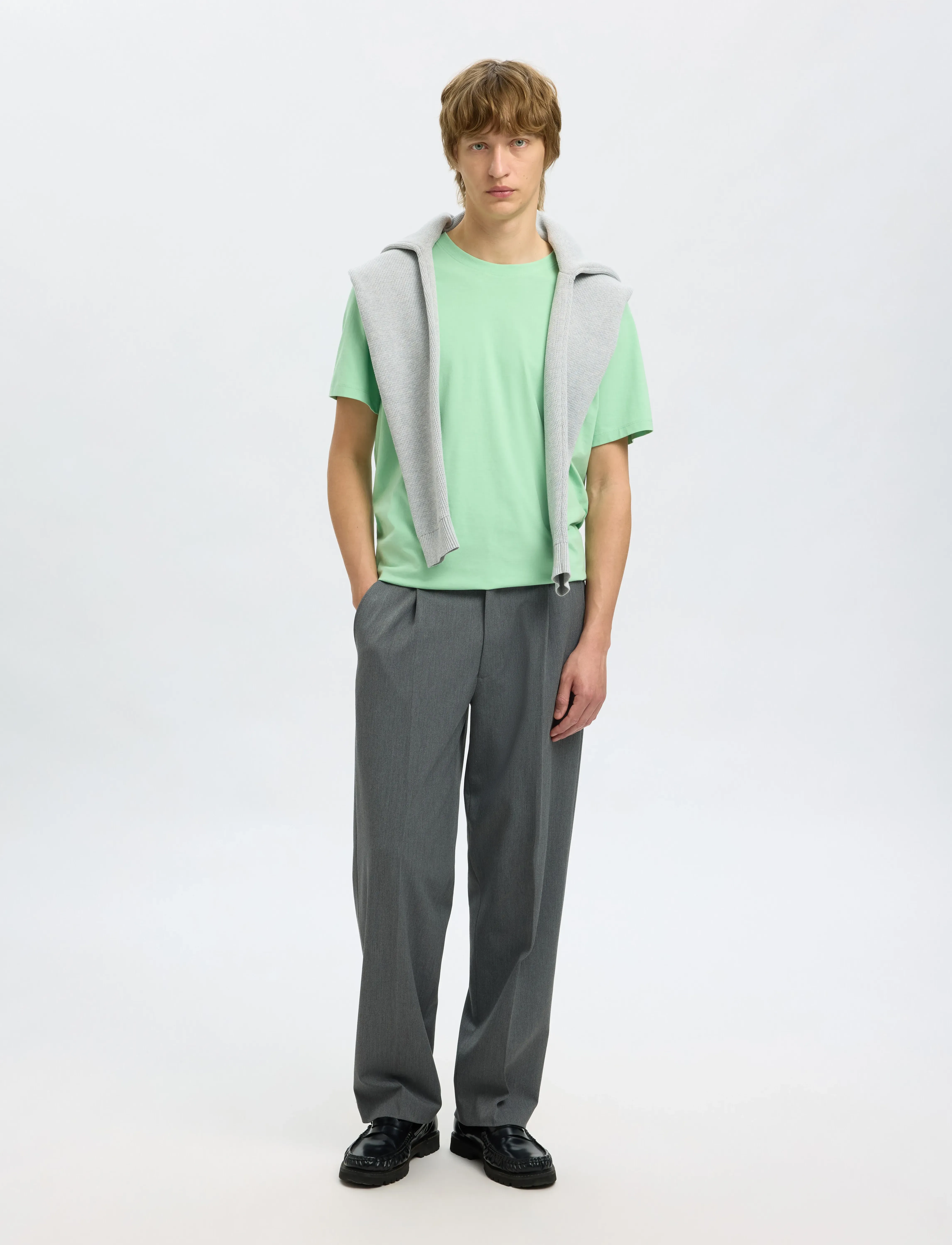 SELECTED Slmaspen Ss O-Neck Tee Noos t-shirts - bas herr – bild 7