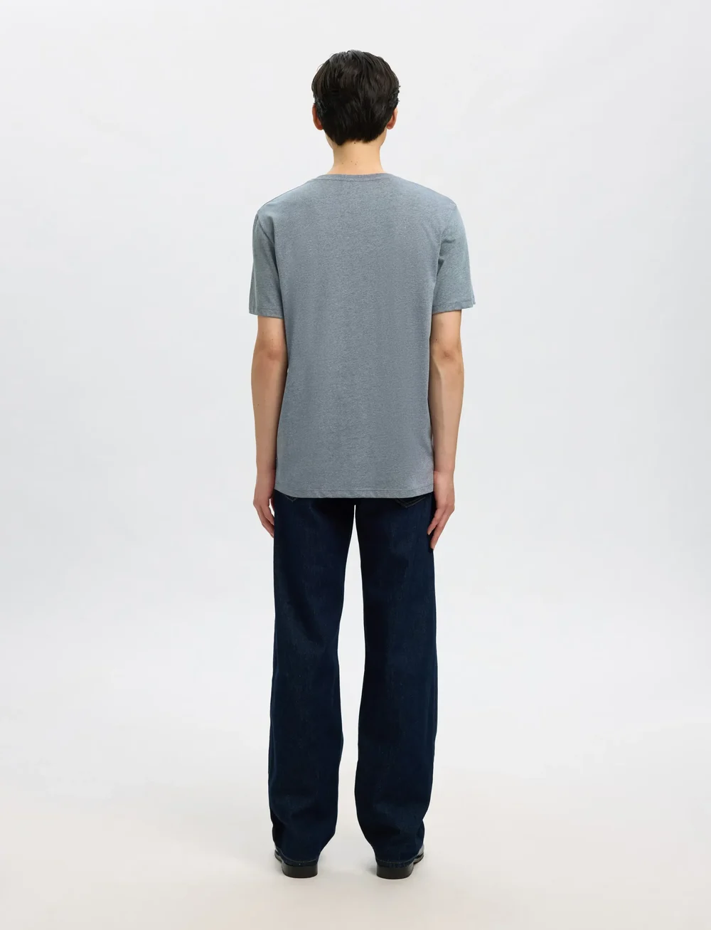 Selected - SLHASPEN SS O-NECK TEE NOOS - korte mouwen - medium grey melange - 3