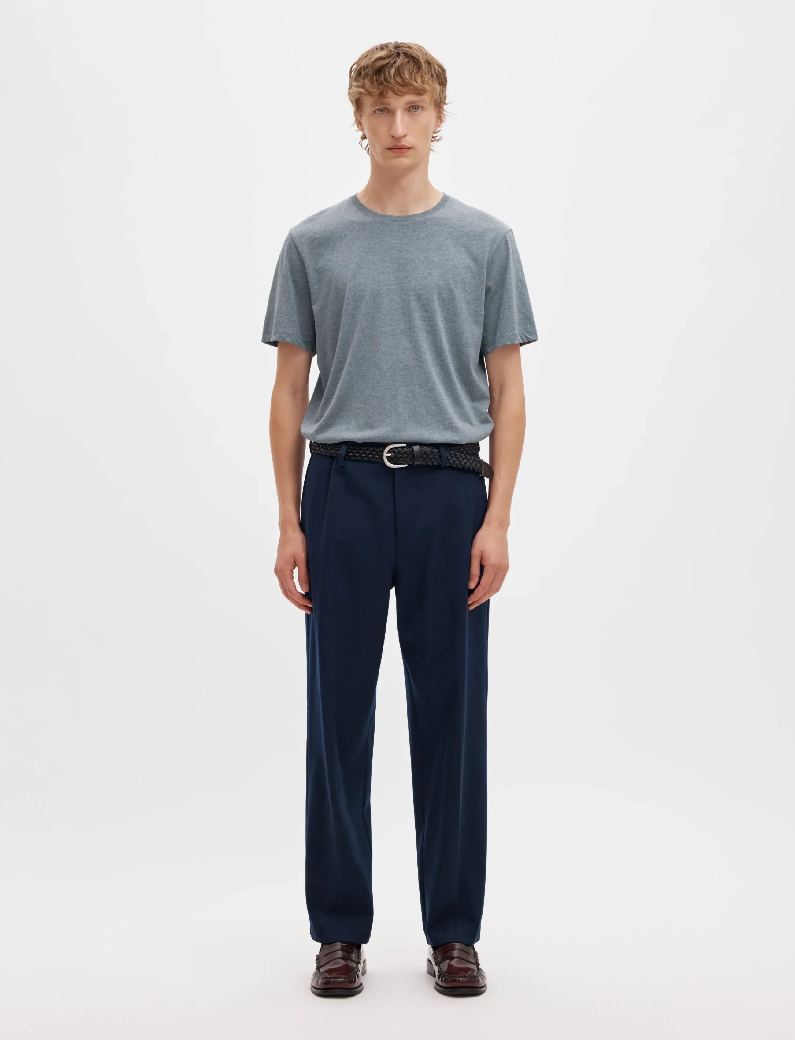 Selected - SLMASPEN SS O-NECK TEE NOOS - kurzärmelige t-shirts - medium grey melange - 3