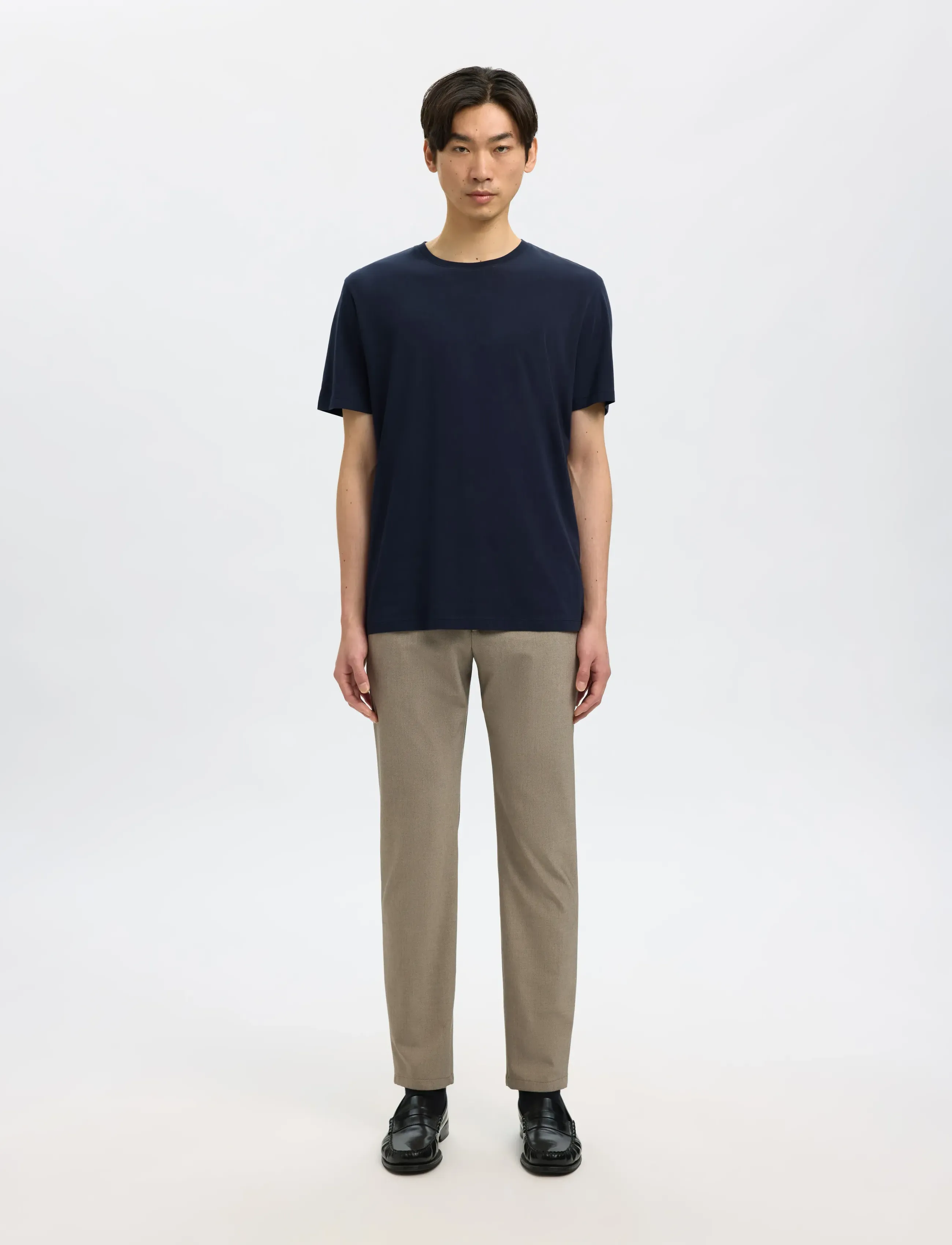 Selected SLMASPEN SS O-NECK TEE NOOS - T-Shirts - NAVY BLAZER / navy