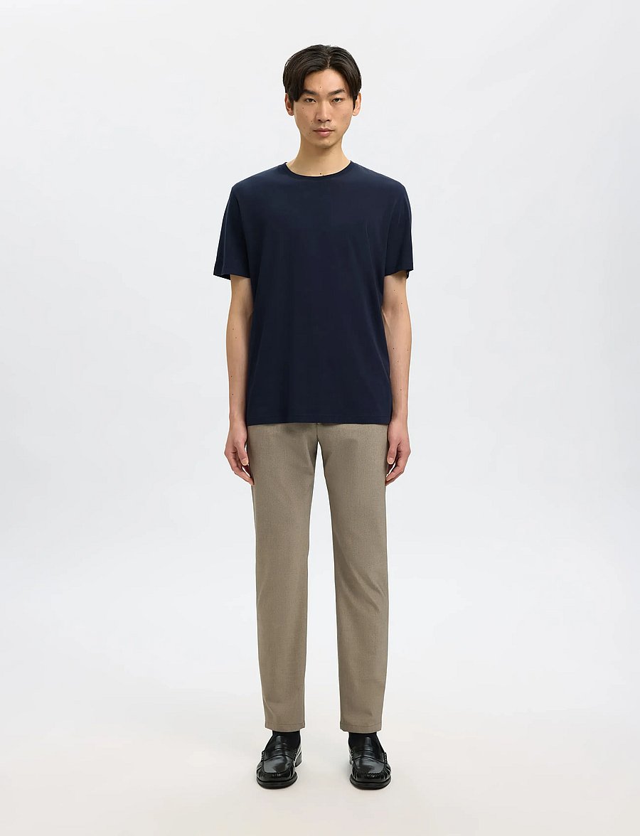Selected - SLMASPEN SS O-NECK TEE NOOS - lühikeste varrukatega t-särgid - navy blazer - 0