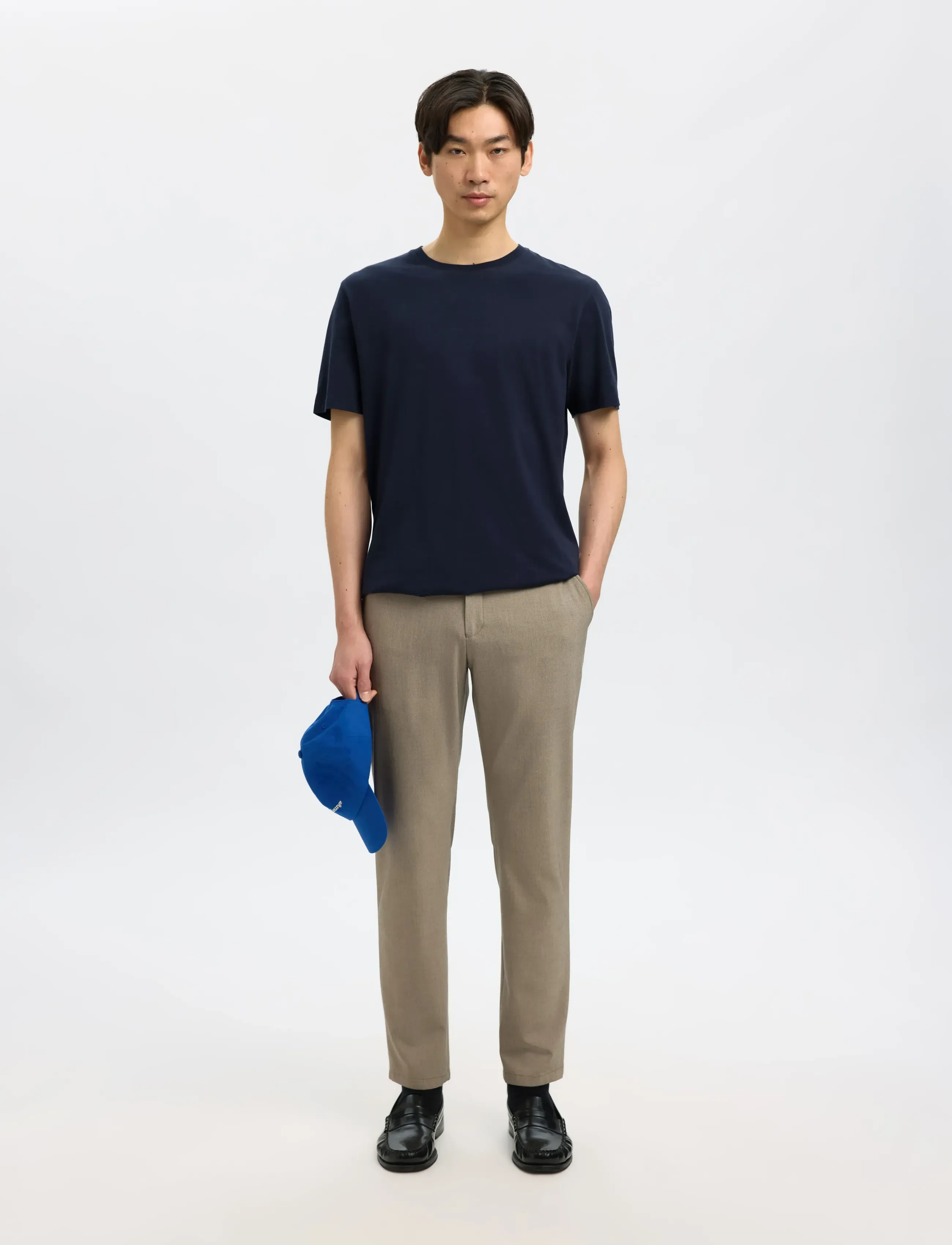 Selected - SLMASPEN SS O-NECK TEE NOOS - kortærmede t-shirts - navy blazer - 4