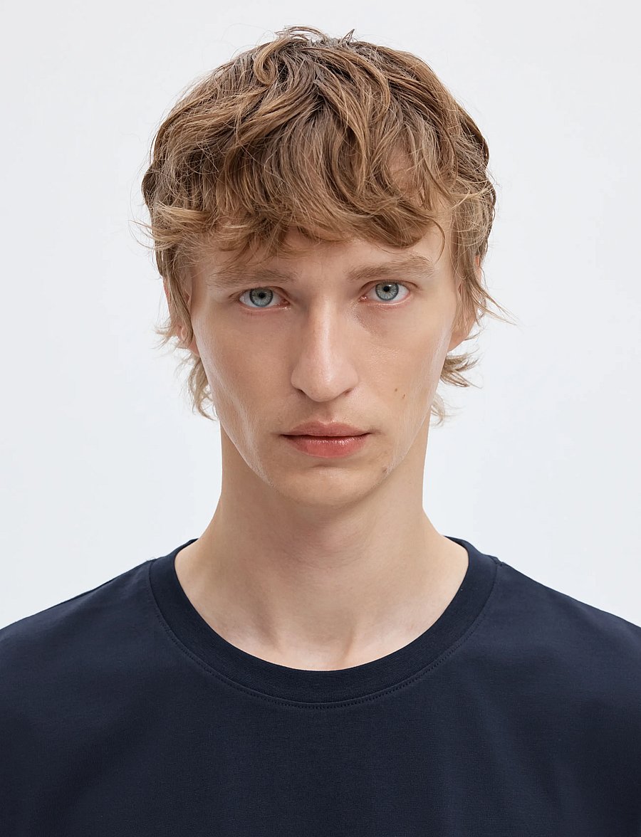 Selected - SLMASPEN SS O-NECK TEE NOOS - lühikeste varrukatega t-särgid - navy blazer - 5