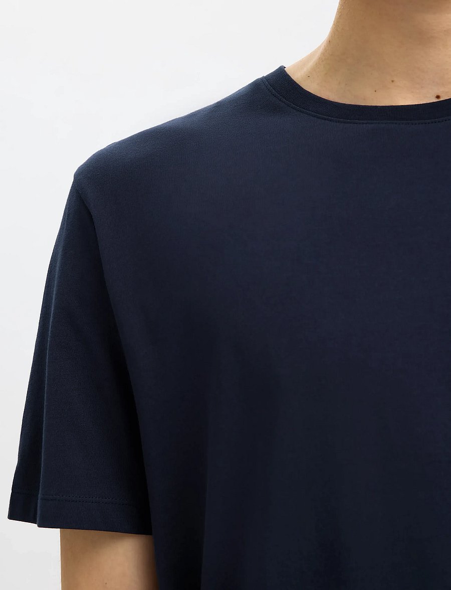 Selected - SLMASPEN SS O-NECK TEE NOOS - lühikeste varrukatega t-särgid - navy blazer - 5