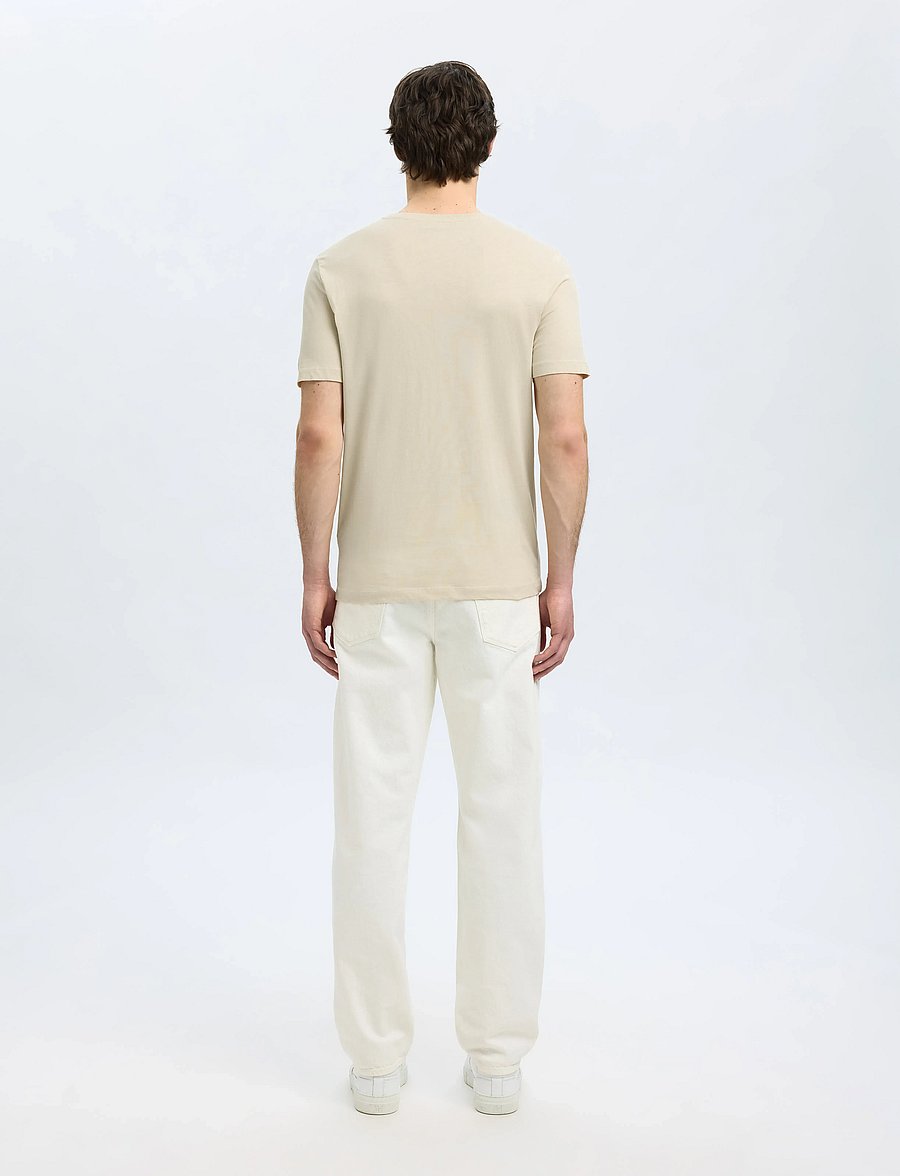 Selected - SLMASPEN SS O-NECK TEE NOOS - lühikeste varrukatega t-särgid - oatmeal - 2