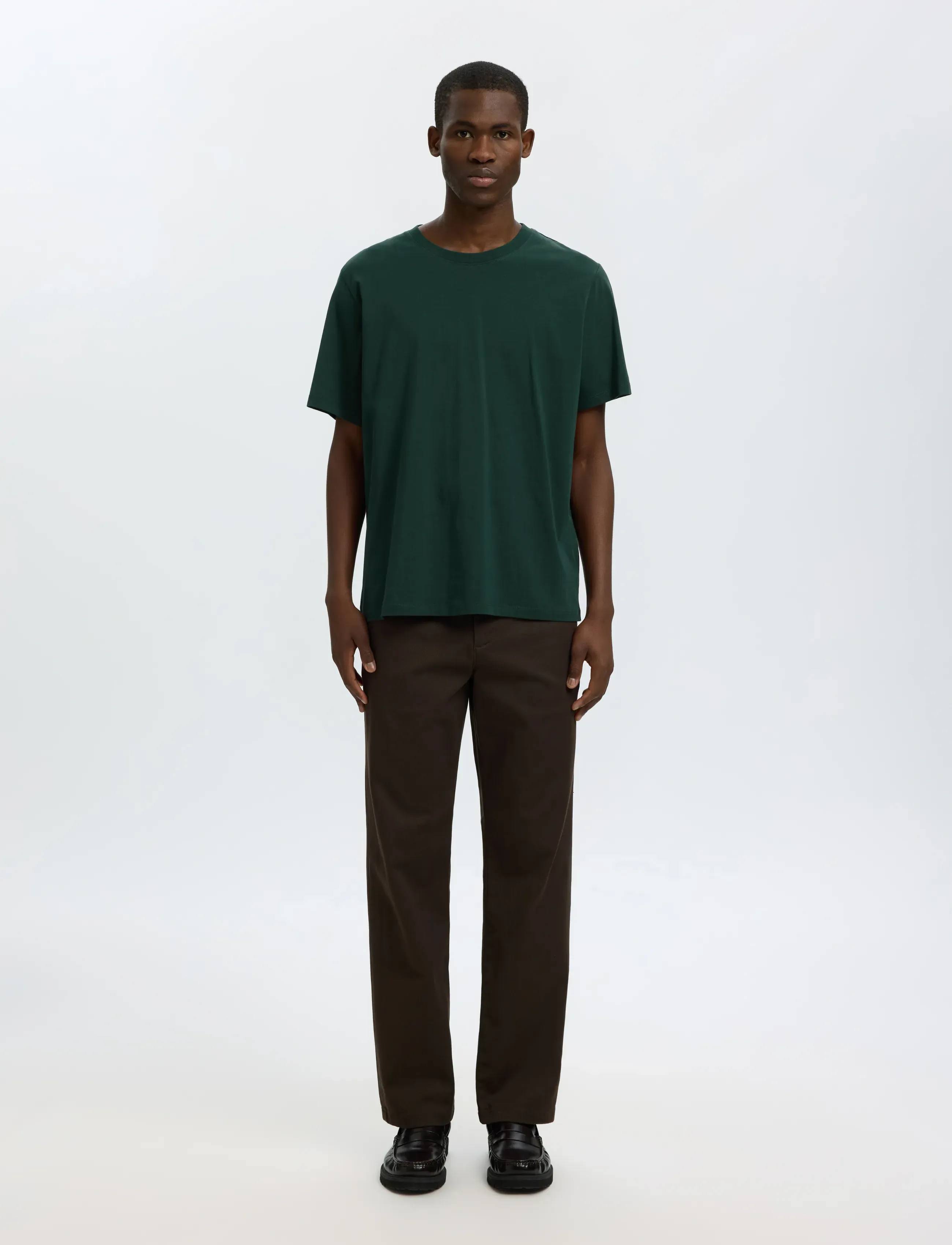 Selected - SLMASPEN SS O-NECK TEE NOOS - lühikeste varrukatega t-särgid - pine grove - 3