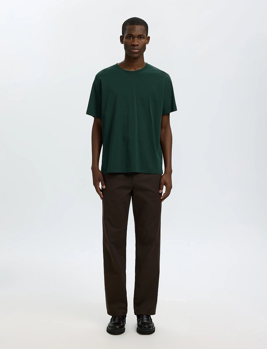 Selected - SLMASPEN SS O-NECK TEE NOOS - lühikeste varrukatega t-särgid - pine grove - 3