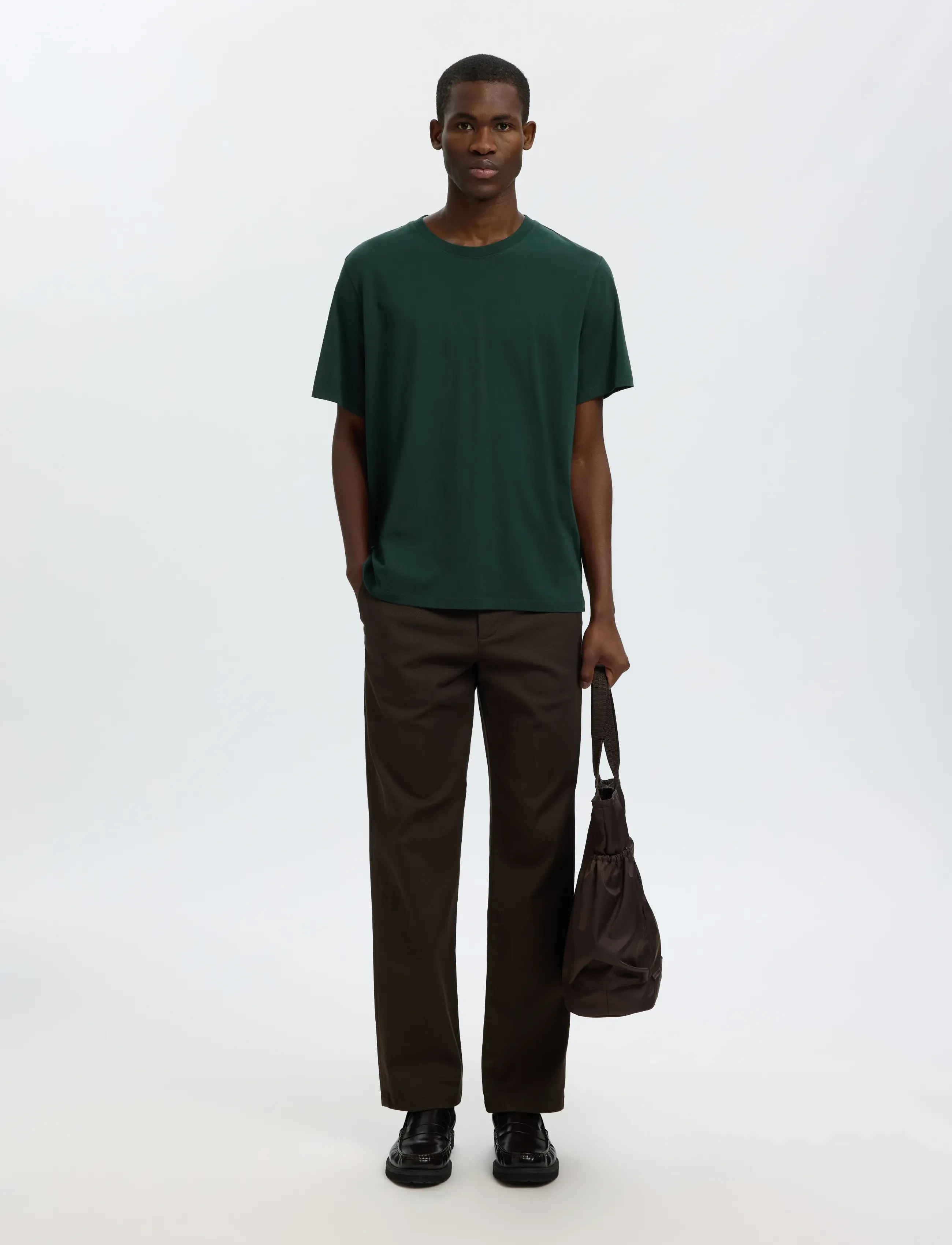 Selected - SLMASPEN SS O-NECK TEE NOOS - lühikeste varrukatega t-särgid - pine grove - 5