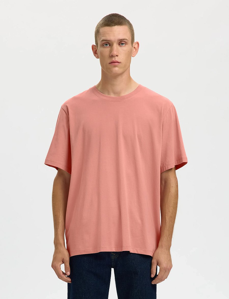 Selected - SLMASPEN SS O-NECK TEE NOOS - lühikeste varrukatega t-särgid - rose dawn - 0