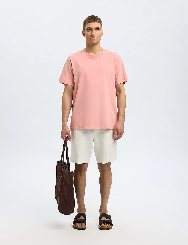 Selected - SLHASPEN SS O-NECK TEE NOOS - kortærmede t-shirts - rose tan - 3