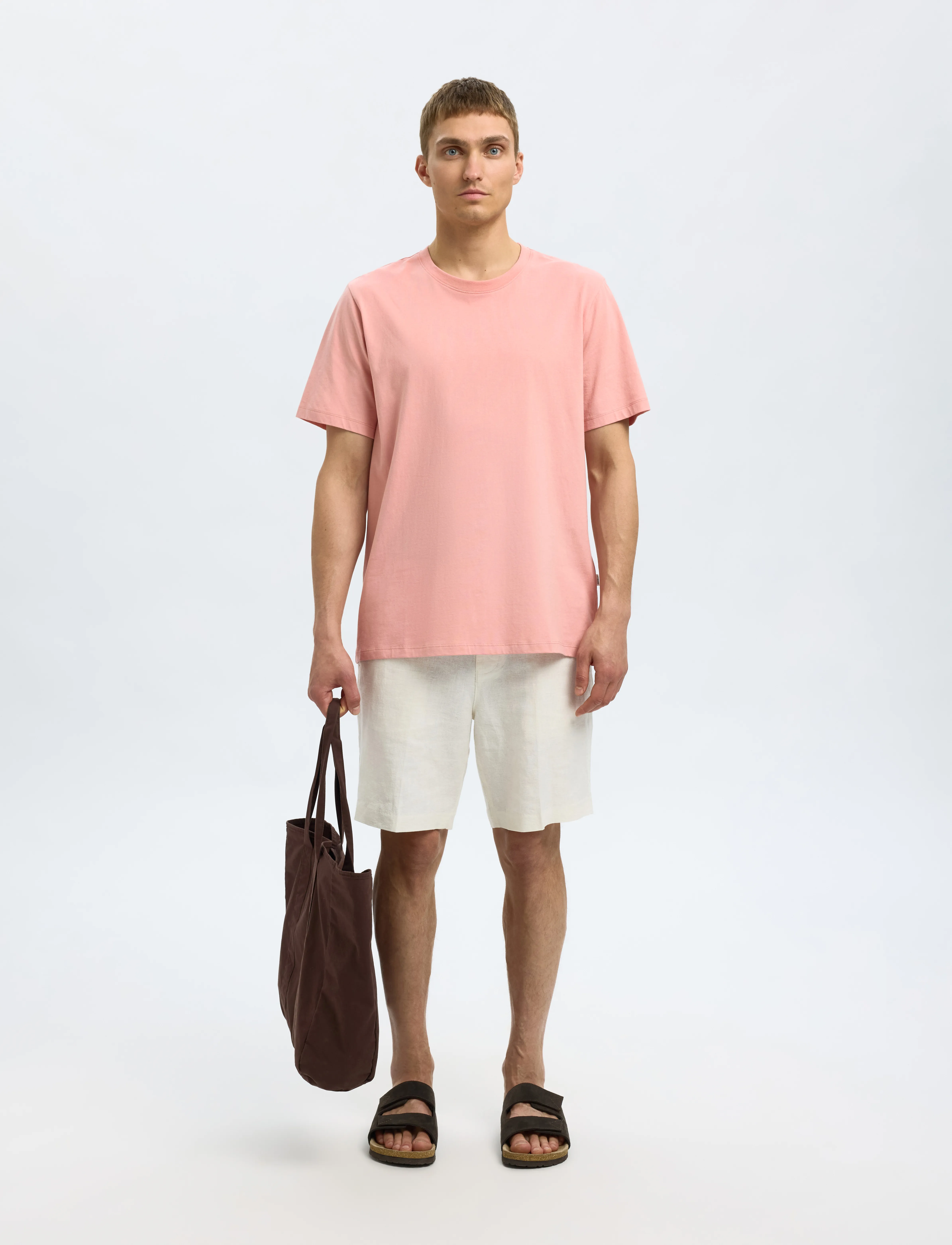 Selected - SLMASPEN SS O-NECK TEE NOOS - kortærmede t-shirts - rose tan - 3
