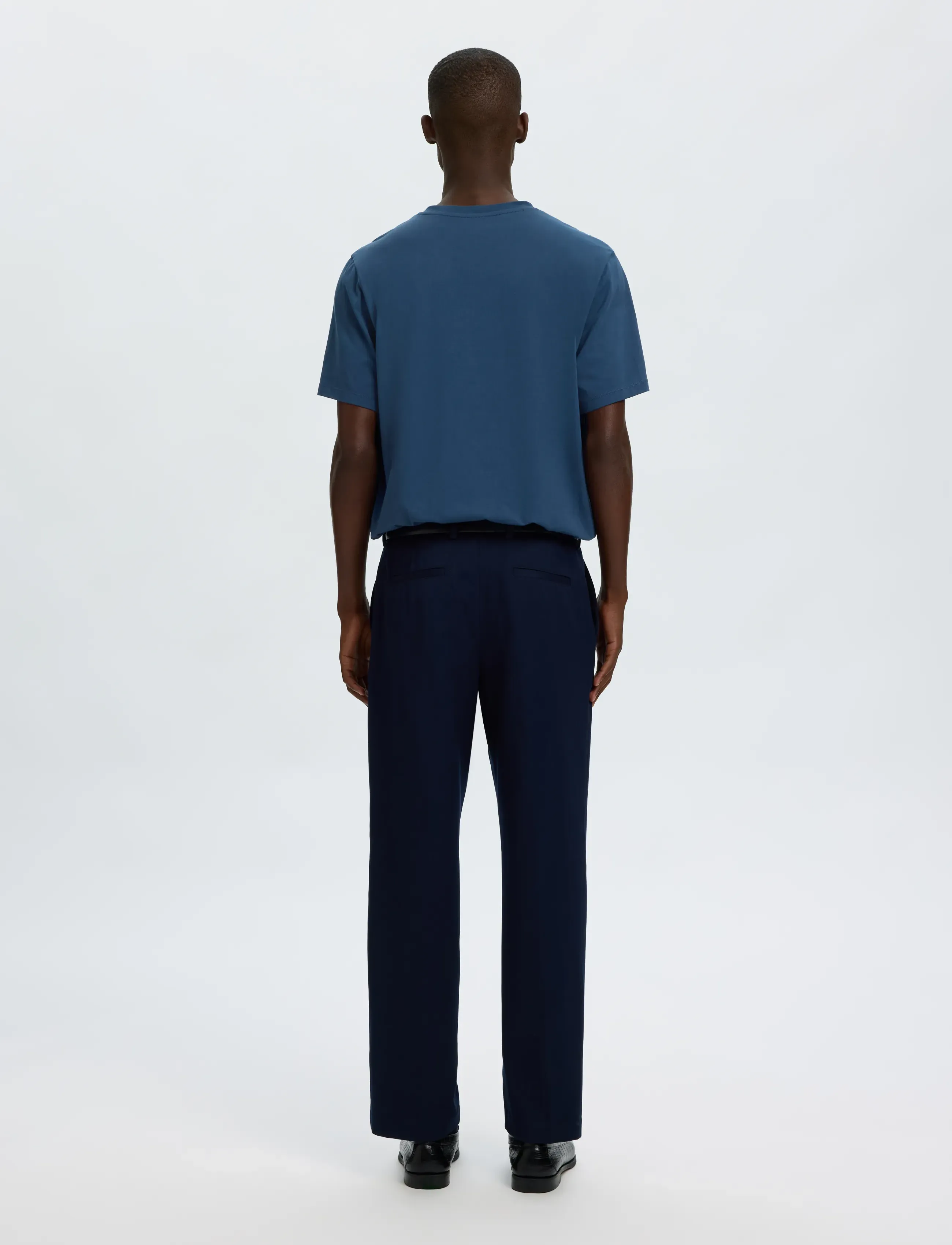 Selected - SLMASPEN SS O-NECK TEE NOOS - kurzärmelige t-shirts - sargasso sea - 2