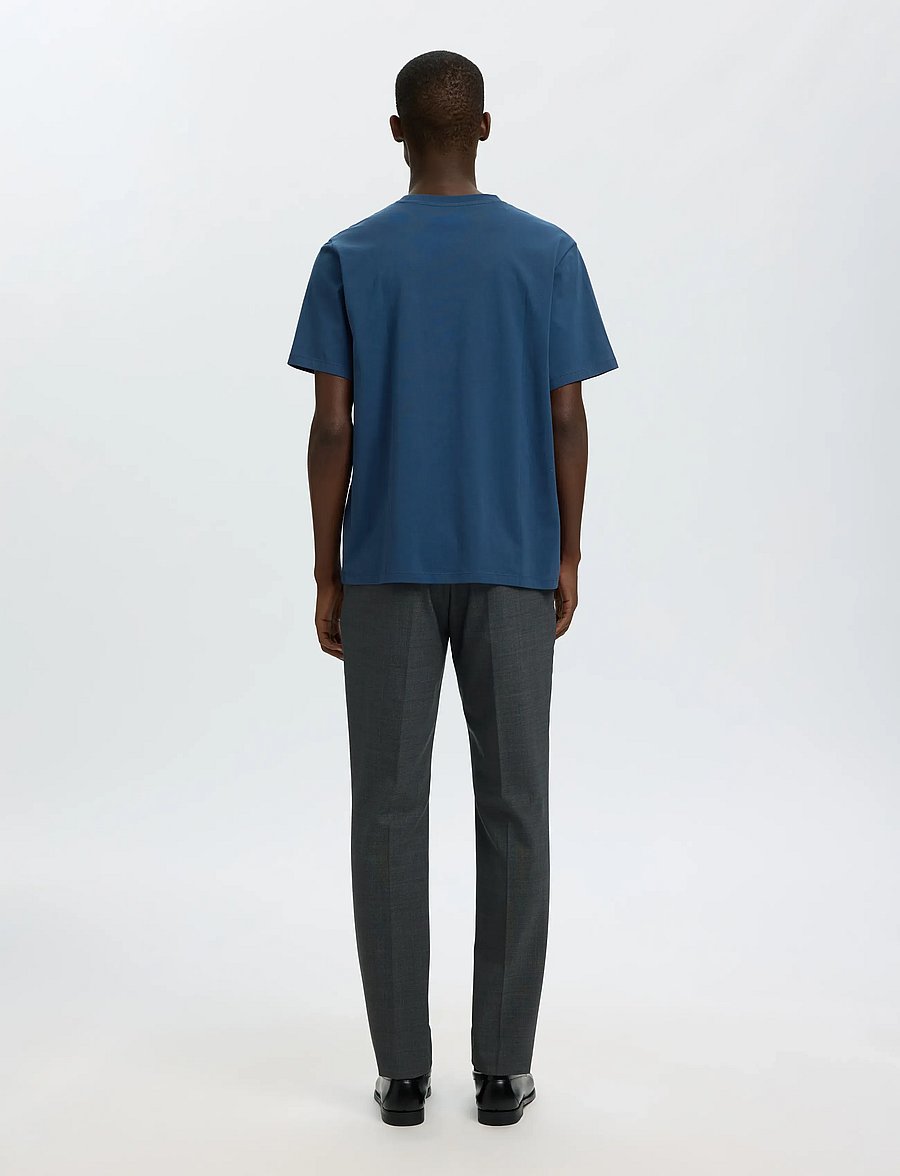 Selected - SLMASPEN SS O-NECK TEE NOOS - kurzärmelige t-shirts - sargasso sea - 2