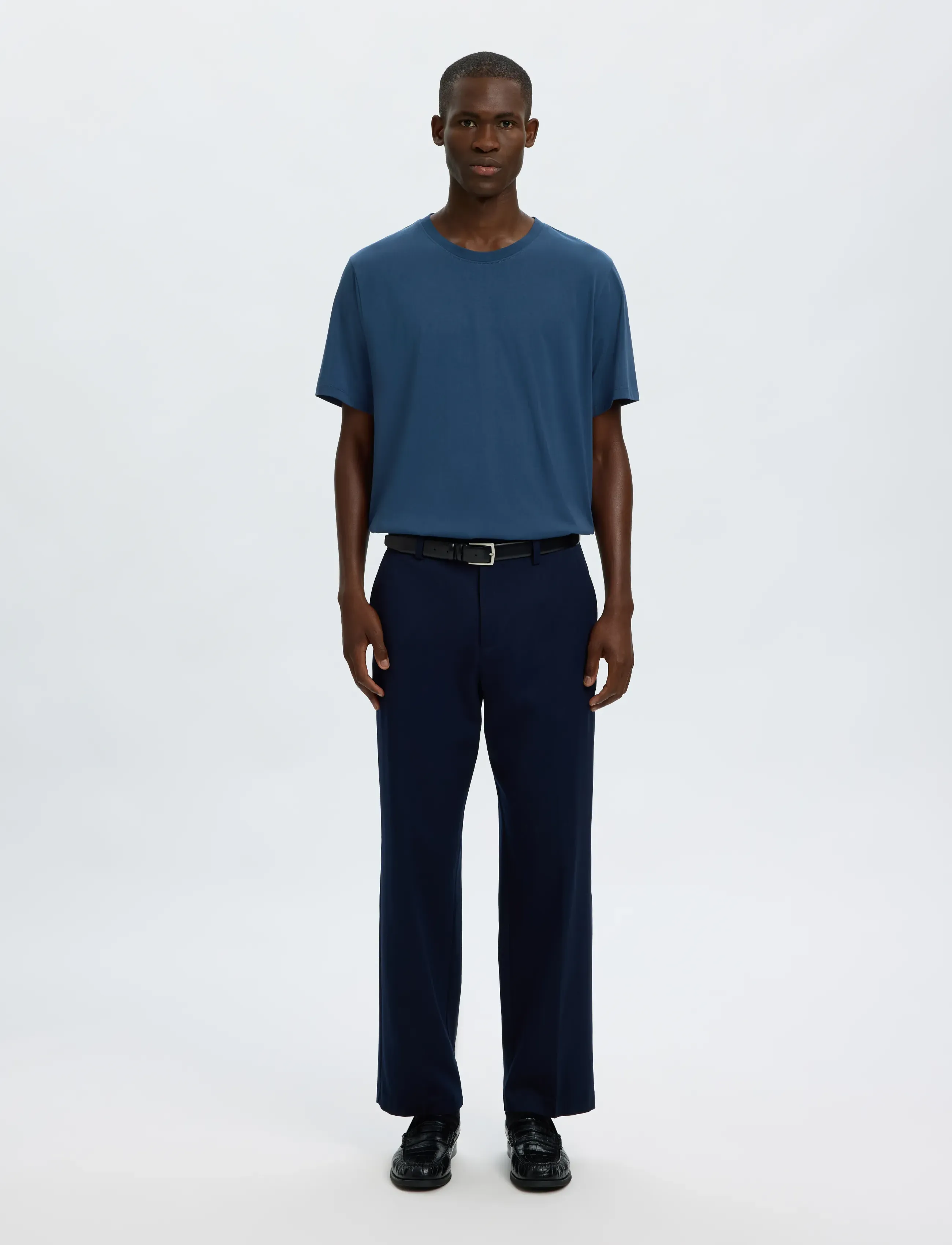 Selected - SLMASPEN SS O-NECK TEE NOOS - kurzärmelige t-shirts - sargasso sea - 3
