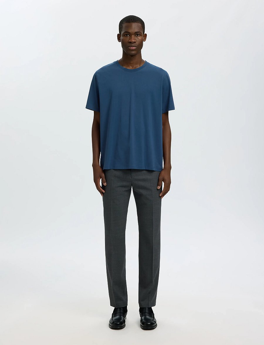 Selected - SLMASPEN SS O-NECK TEE NOOS - kurzärmelige t-shirts - sargasso sea - 3