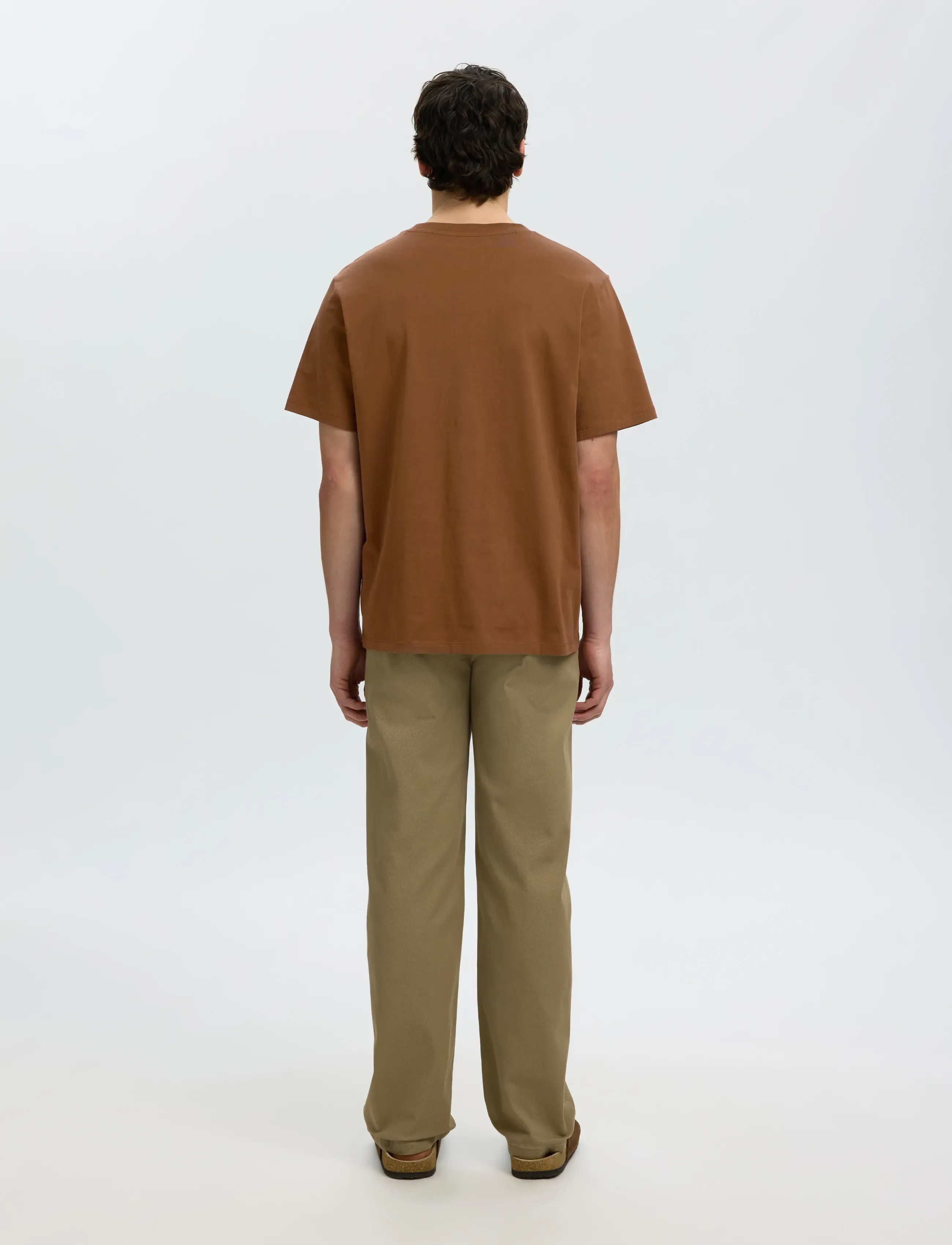Selected - SLMASPEN SS O-NECK TEE NOOS - kortærmede t-shirts - toffee - 3